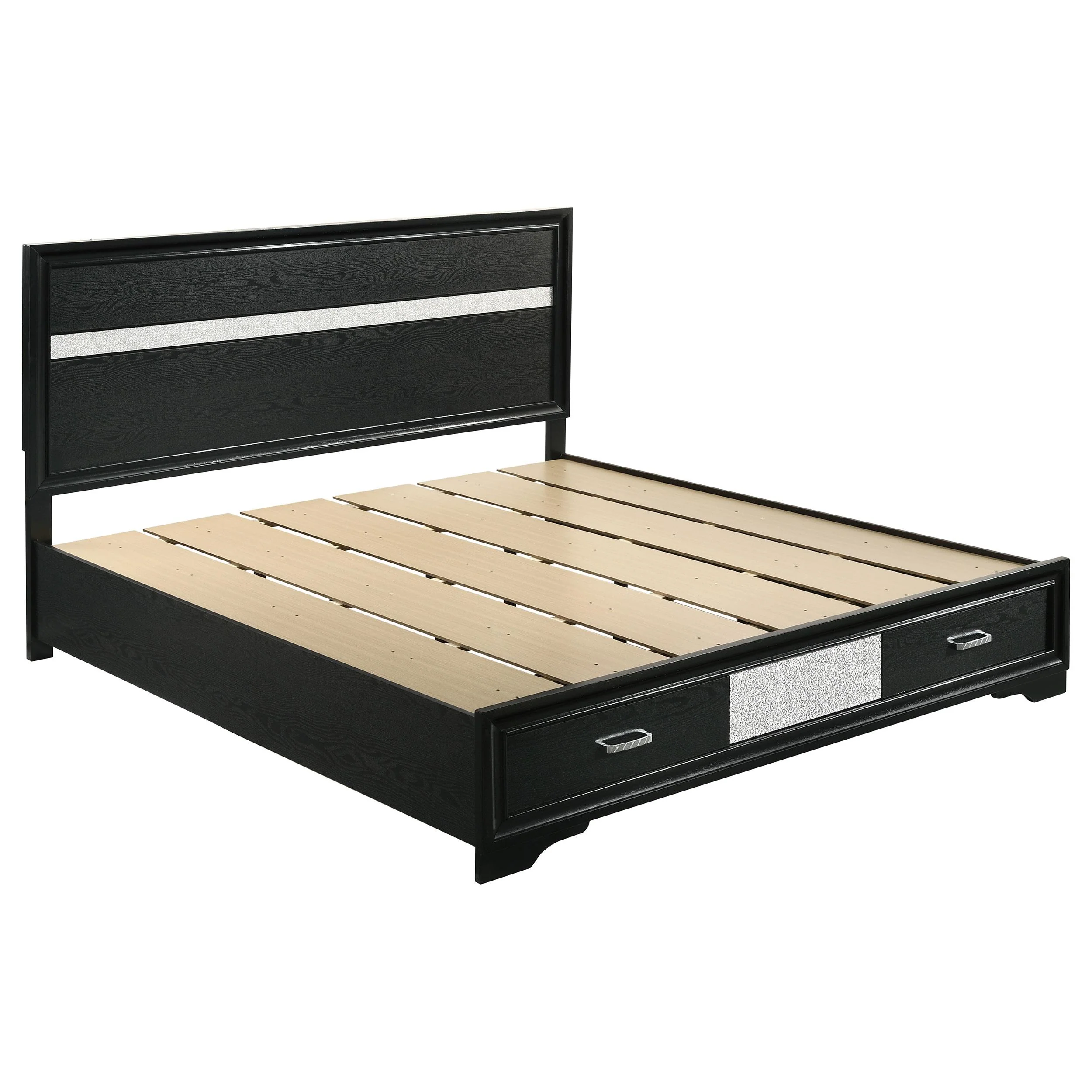 Coaster Furniture Miranda 206361KE 51-inch Wood Eastern King Storage Panel Bed - Black - Image 1
