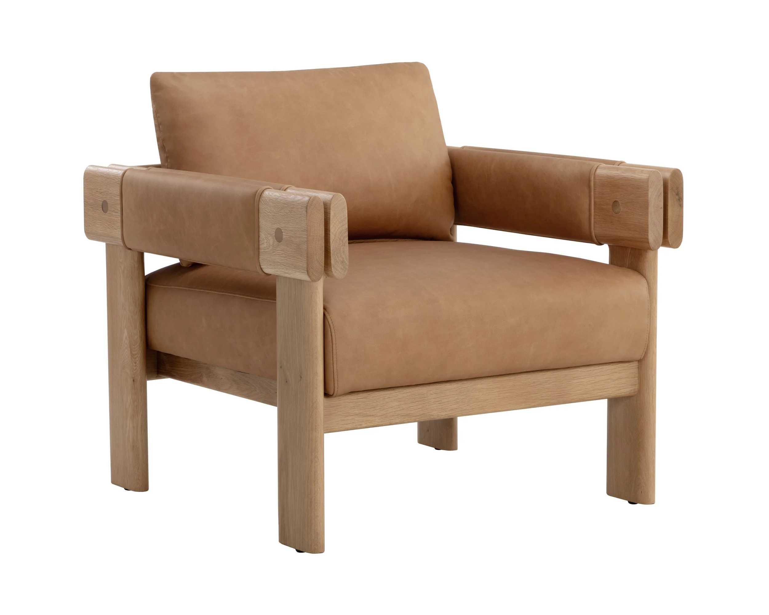 Carmichael Lounge Chair – Ludlow Sesame Leather