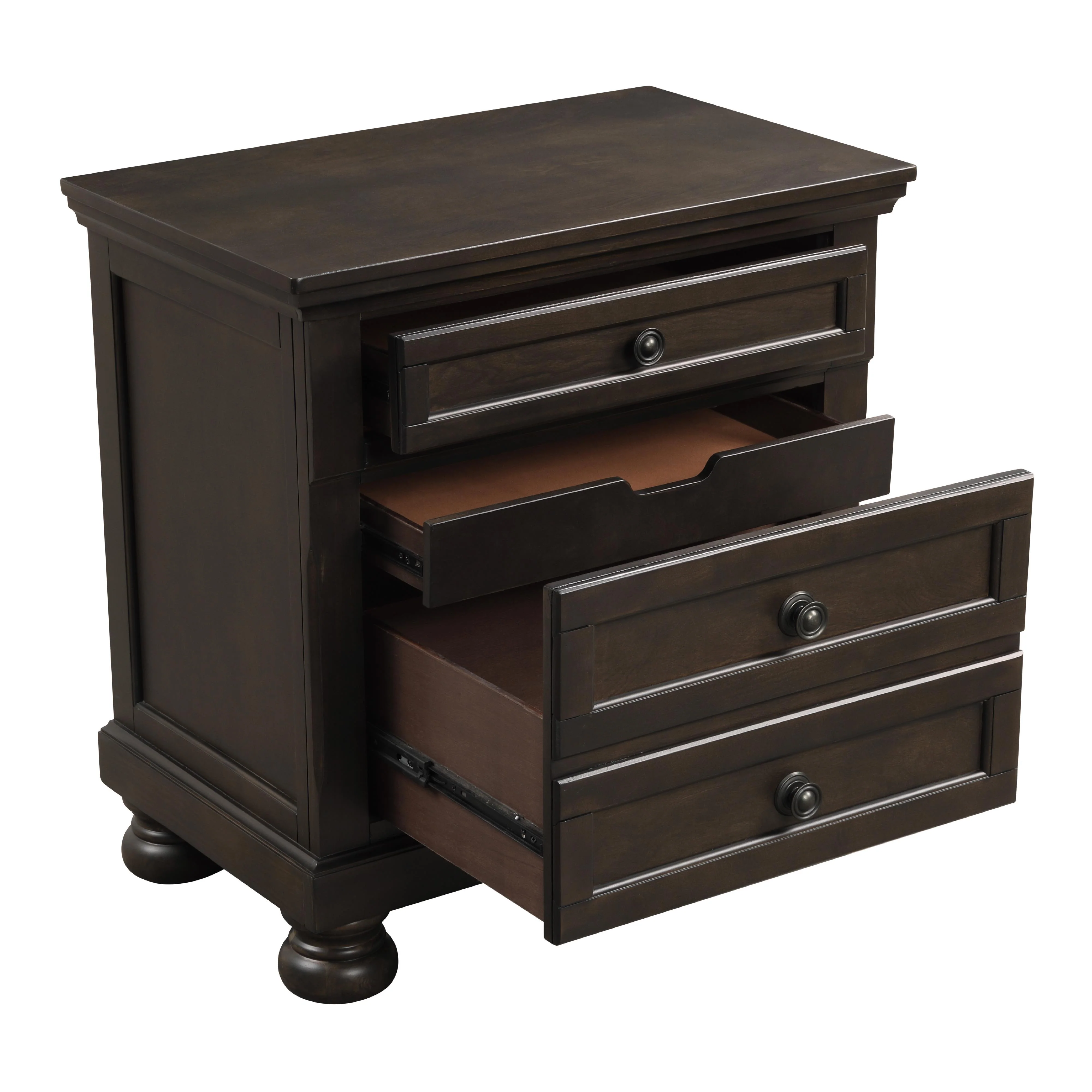 Homelegance Begonia 1718GY-4 Night Stand with Hidden Drawer - Image 3