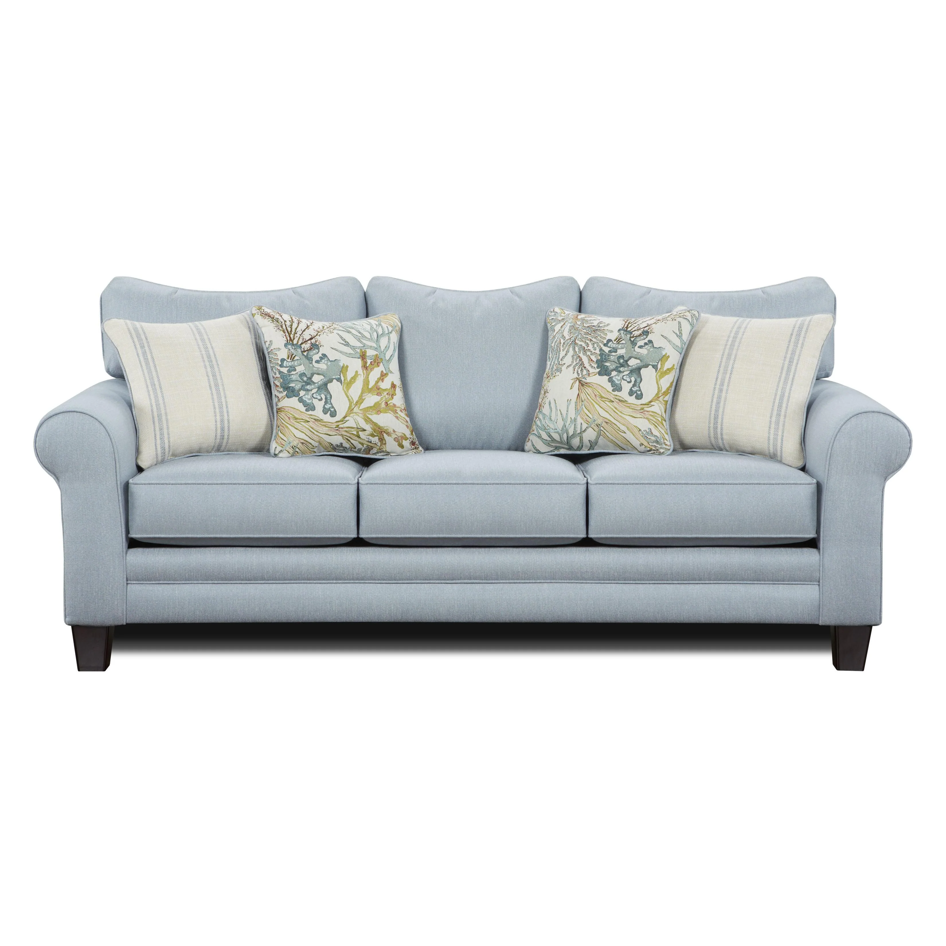 Fusion Furniture Fabric Queen Sofabed 1144 LABYRINTH SKY - Image 1