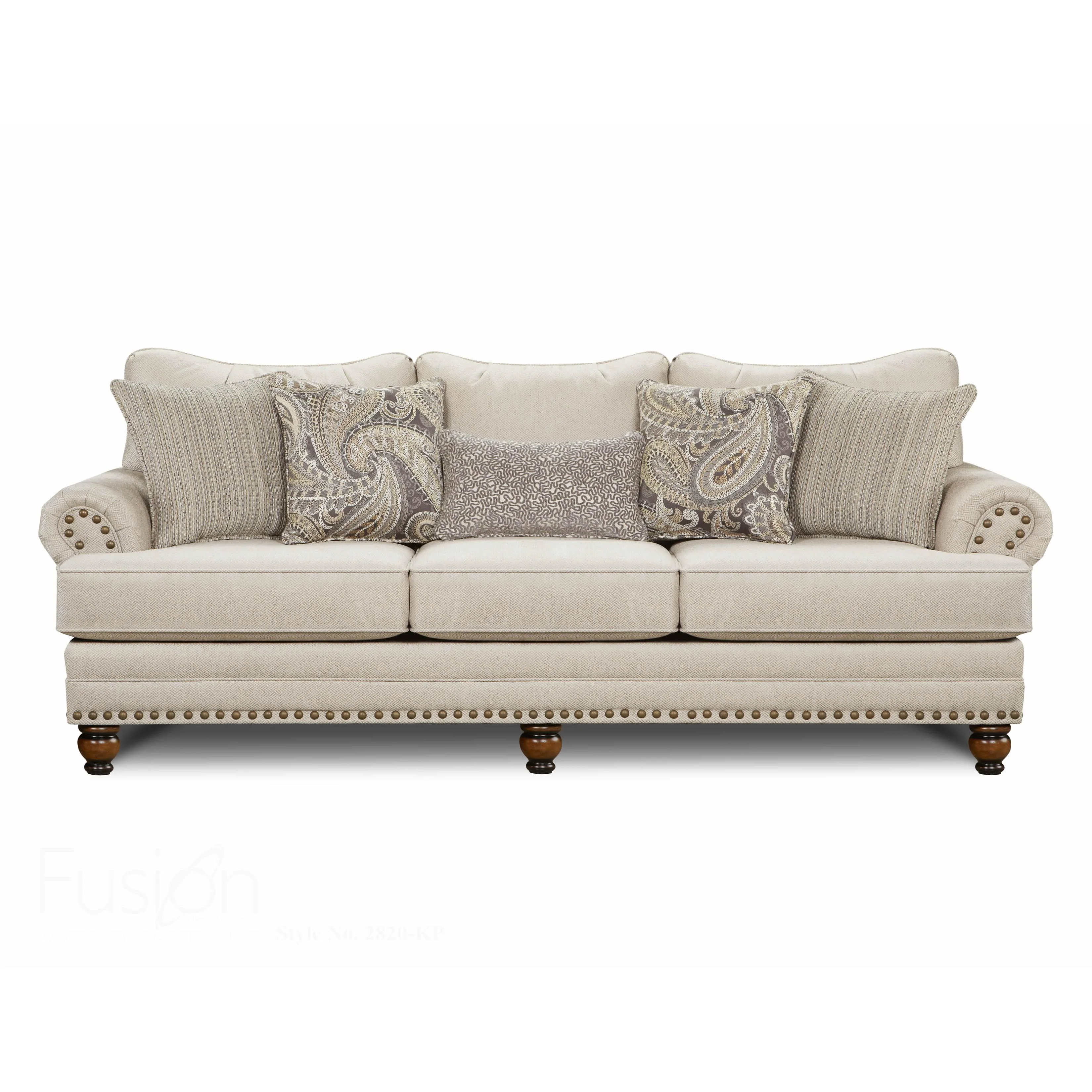 Fusion Furniture Stationary Fabric Sofa 2820-KPCARYS DOE - Image 1