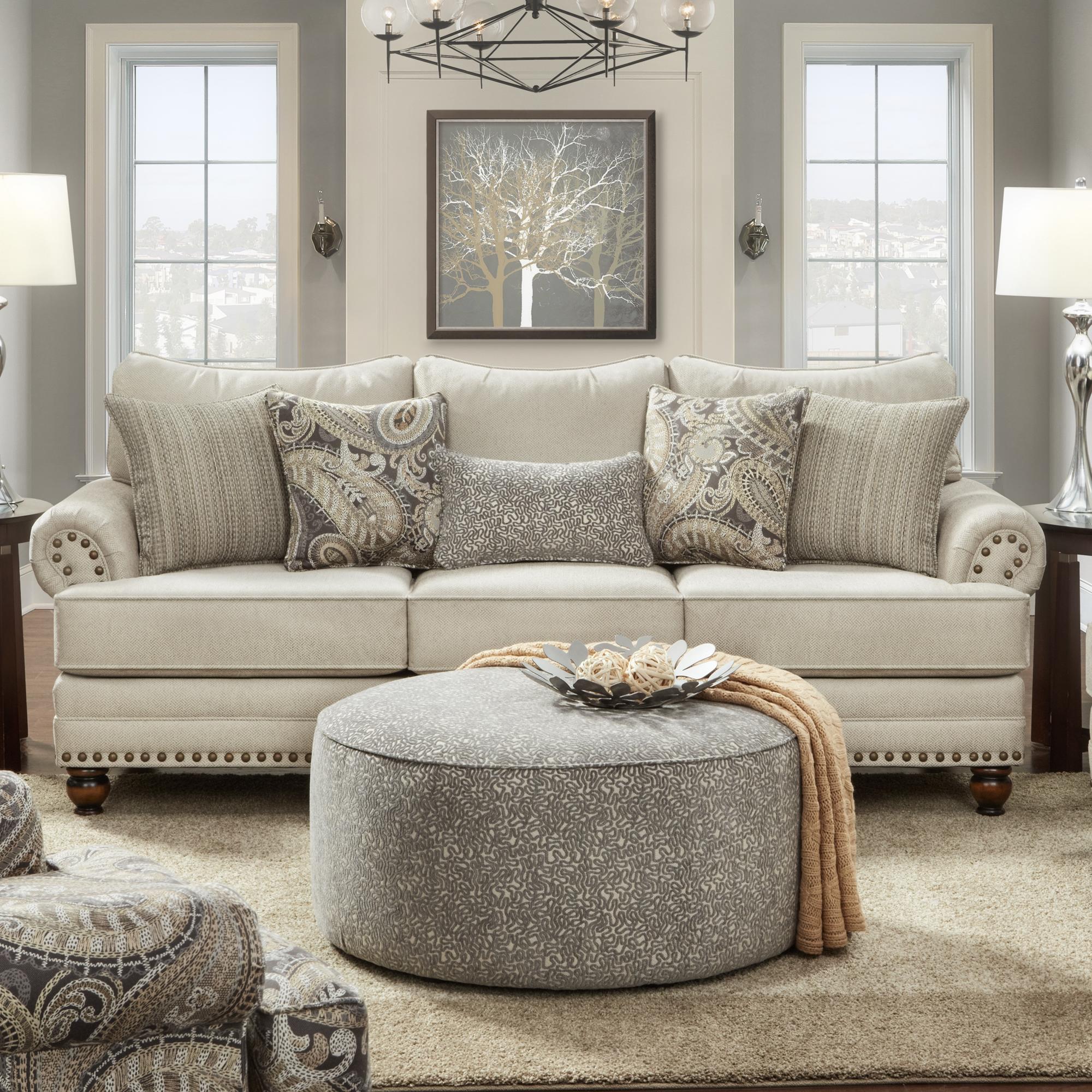 Fusion Furniture Stationary Fabric Sofa 2820-KPCARYS DOE - Image 2