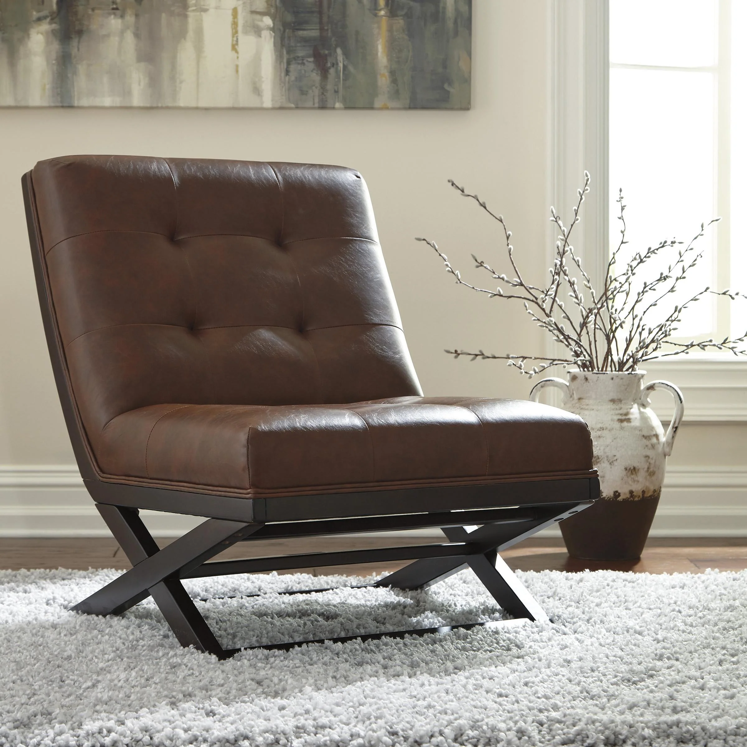 Signature Design by Ashley Sidewinder Stationary Leather Look Accent Chair A3000031 - Image 2