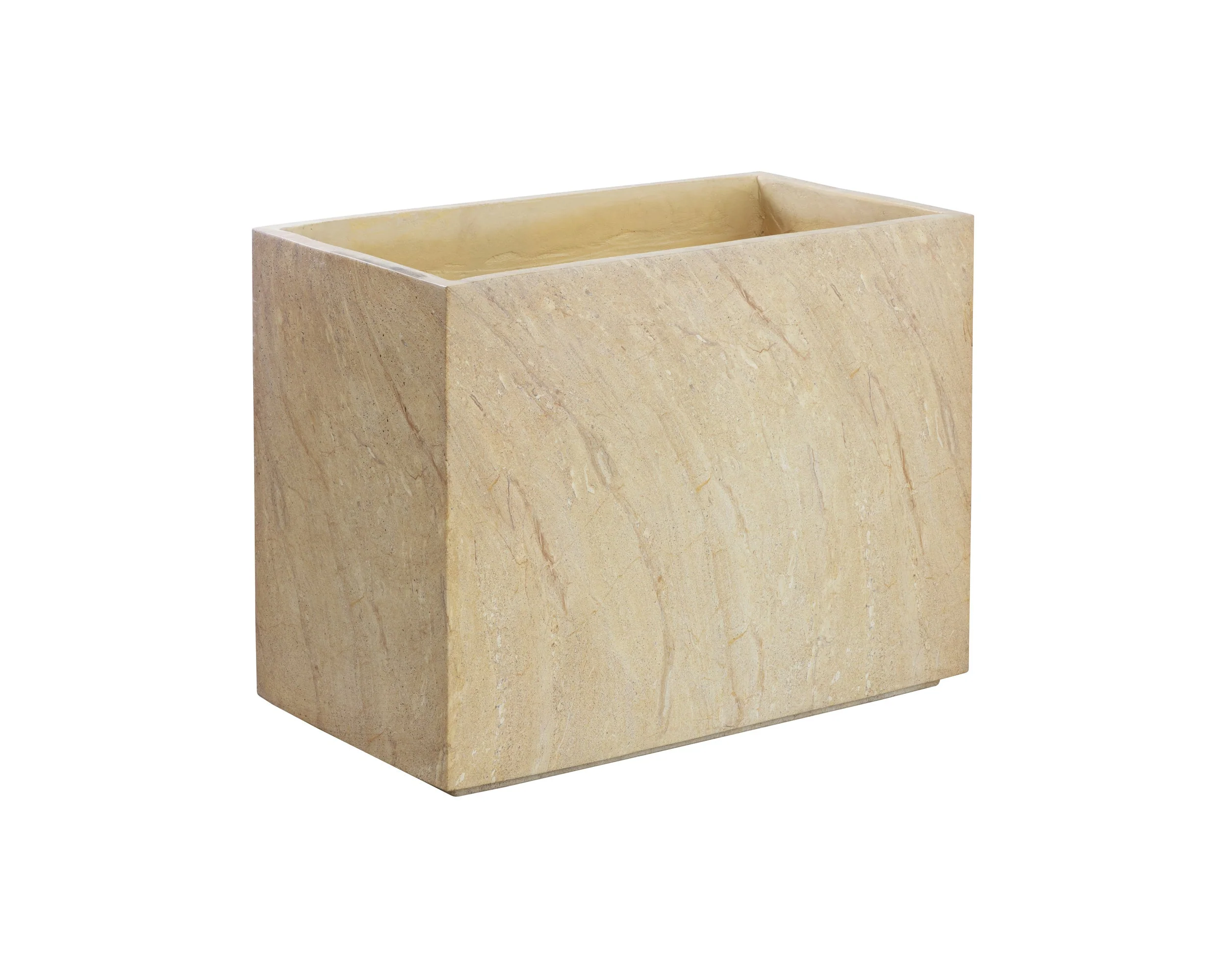 Leilani Planter – Medium – Travertine Look – Natural