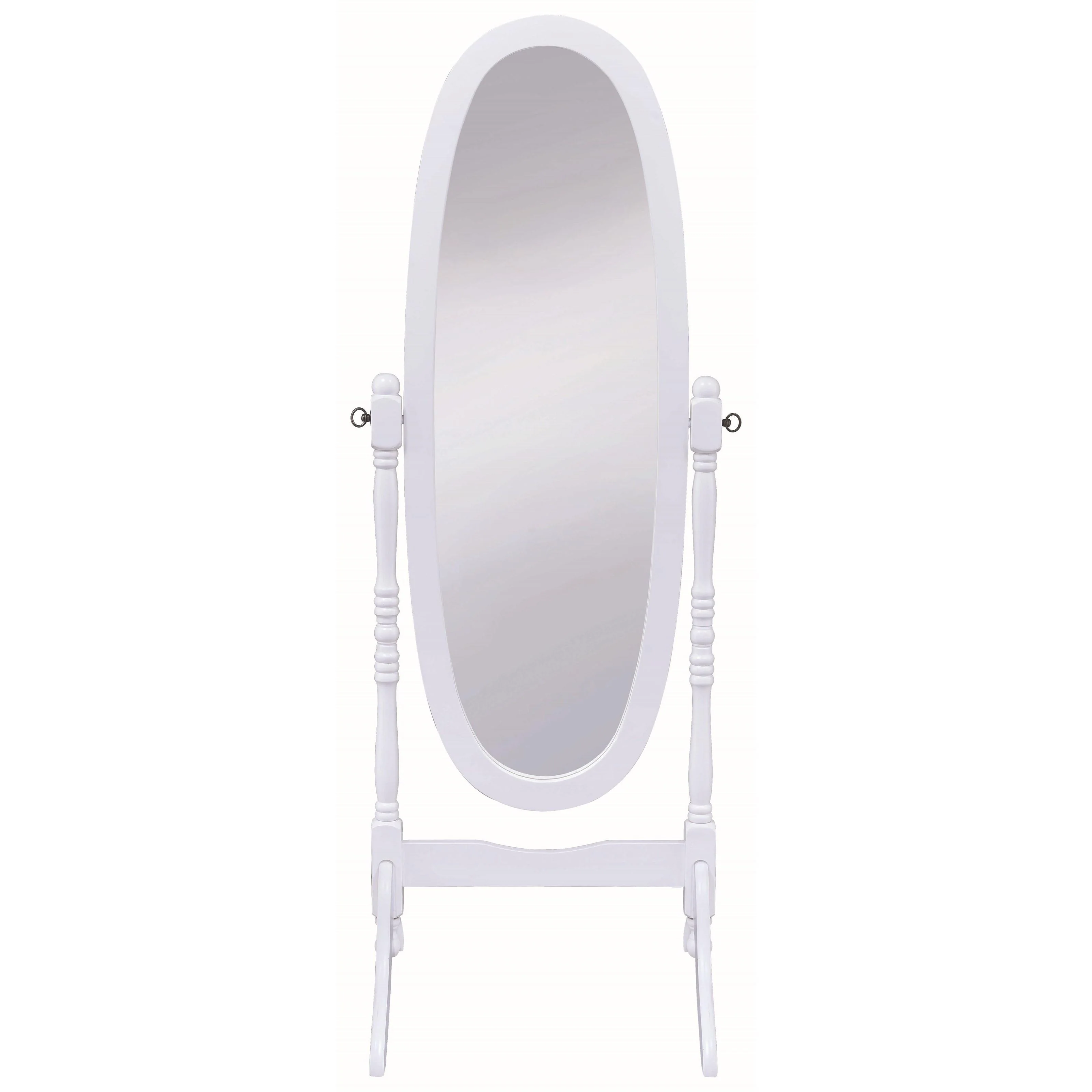 Coaster Furniture Foyet 950802 Wood Adjustable Full Length Cheval Mirror - White - Image 2