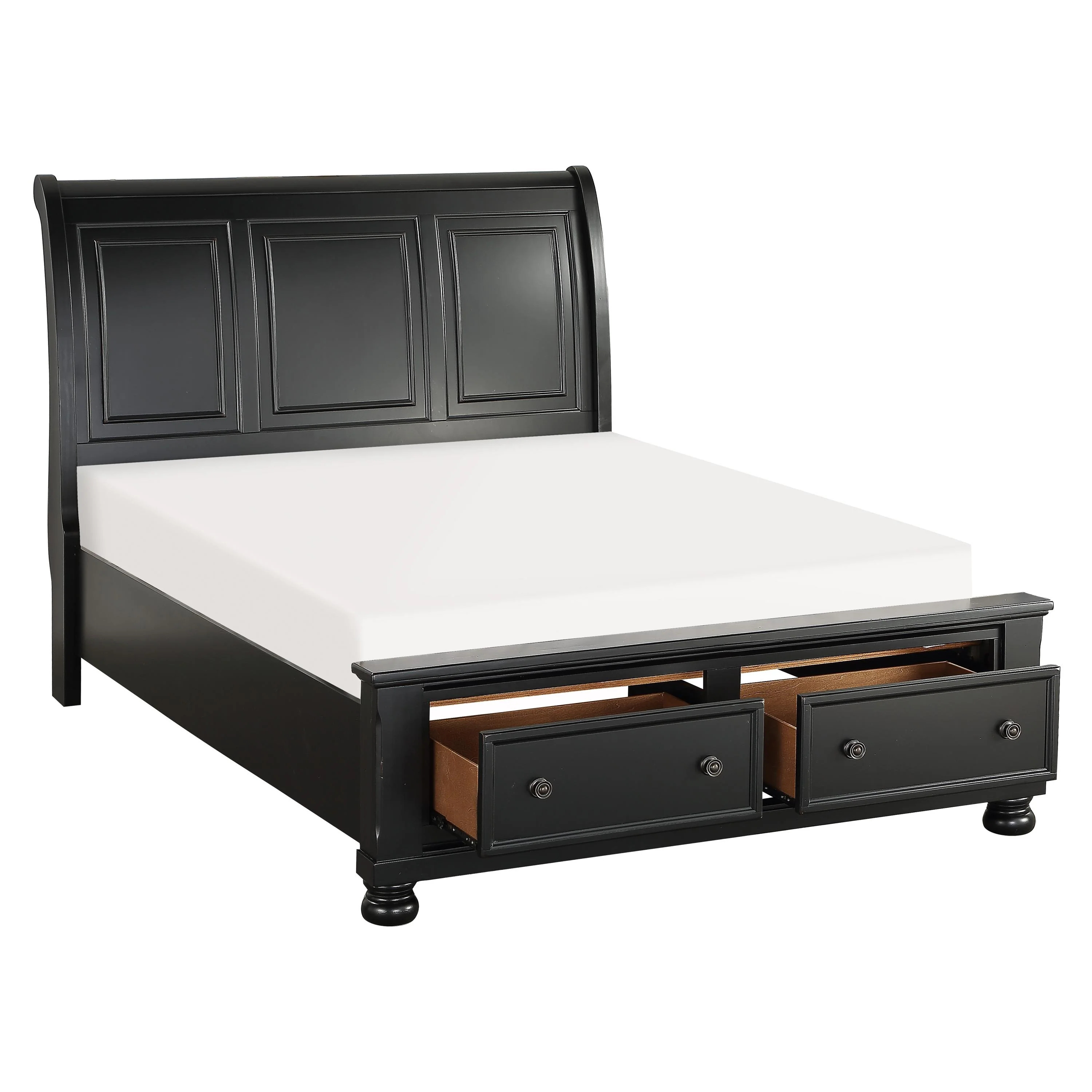 Homelegance Laurelin 1714BK-1* Queen Sleigh Platform Bed with Footboard Storage - Image 3