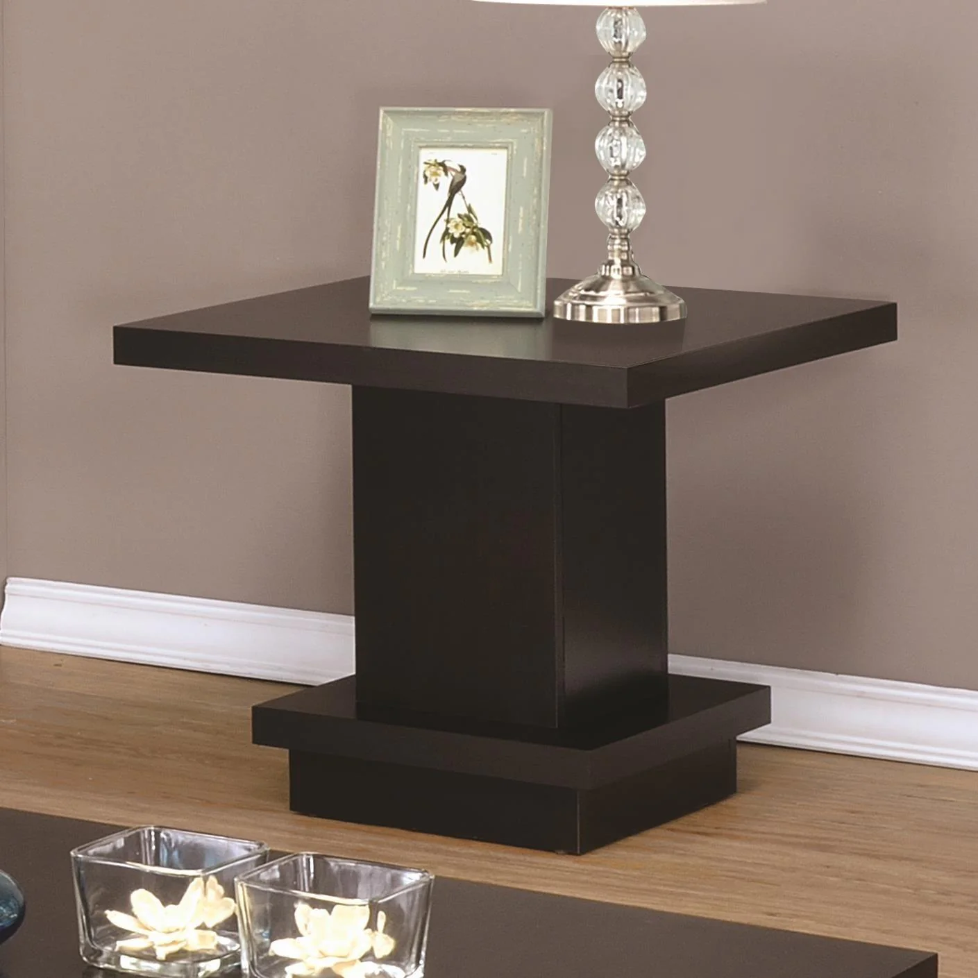Coaster Furniture Reston 705167 Square Engineered Wood Side End Table - Cappuccino - Image 1