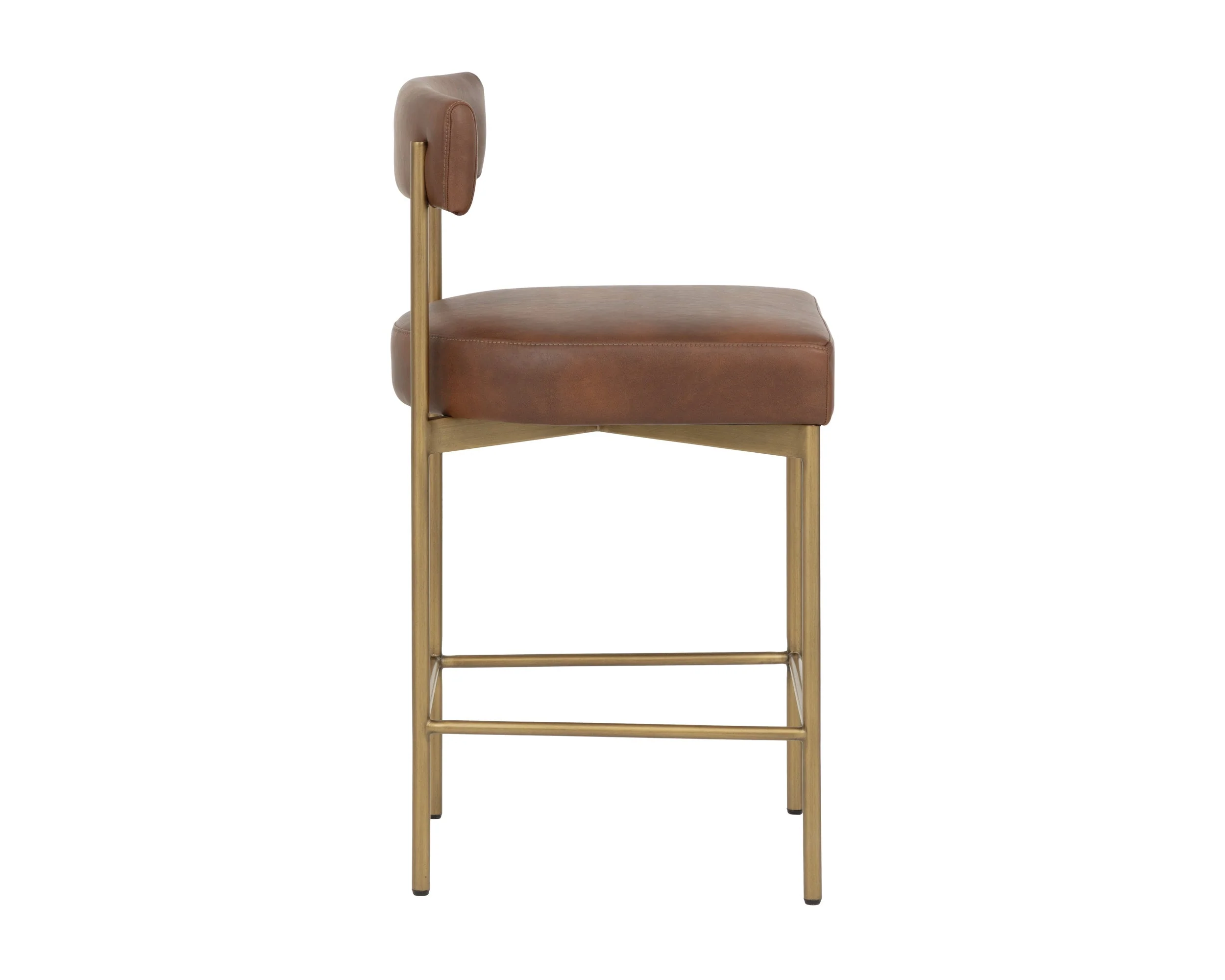 Seneca Counter Stool - Antique Brass - Bravo Cognac - Image 3