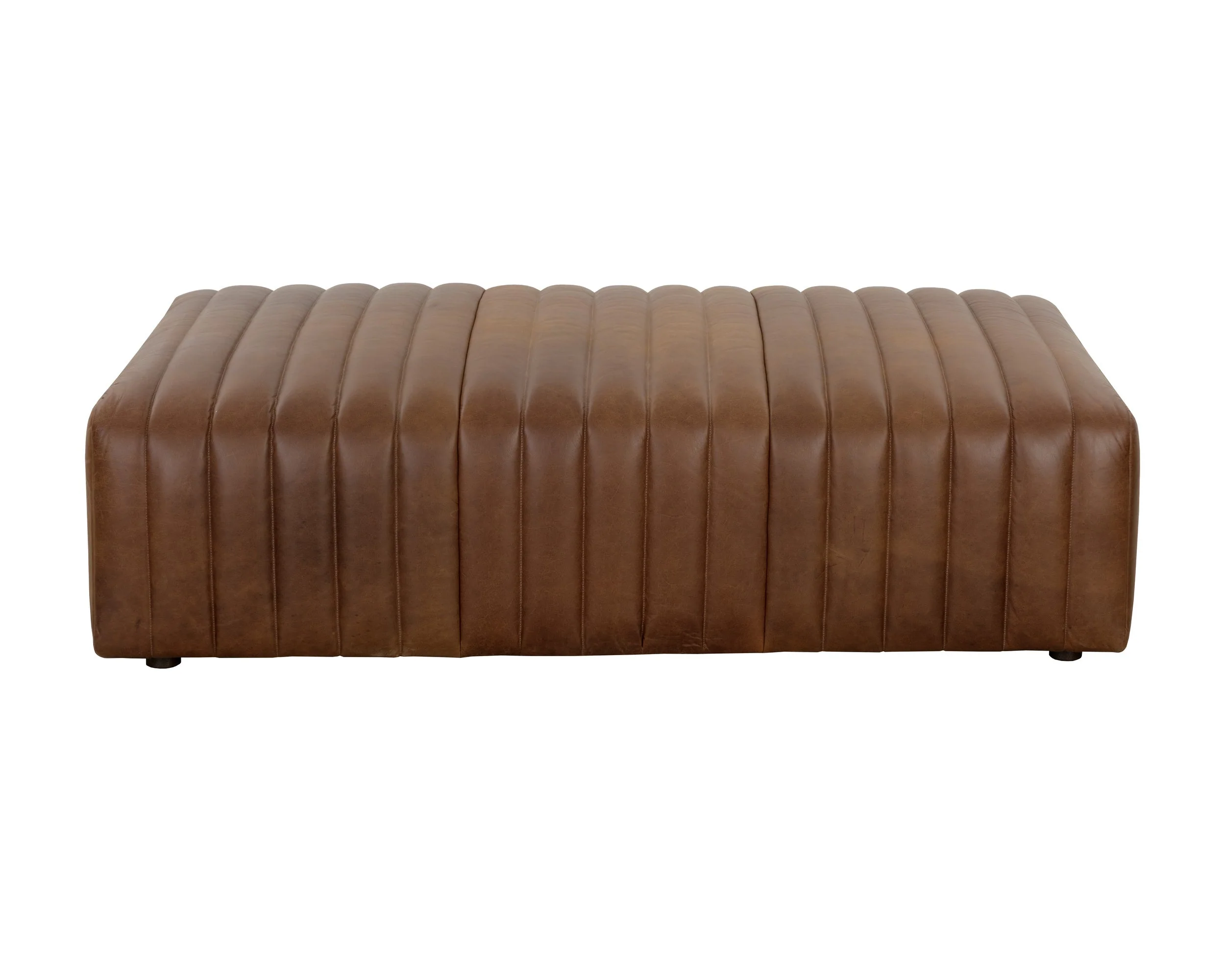 Lewin Ottoman - Rectangular - Lucia Tobacco Leather - Image 2