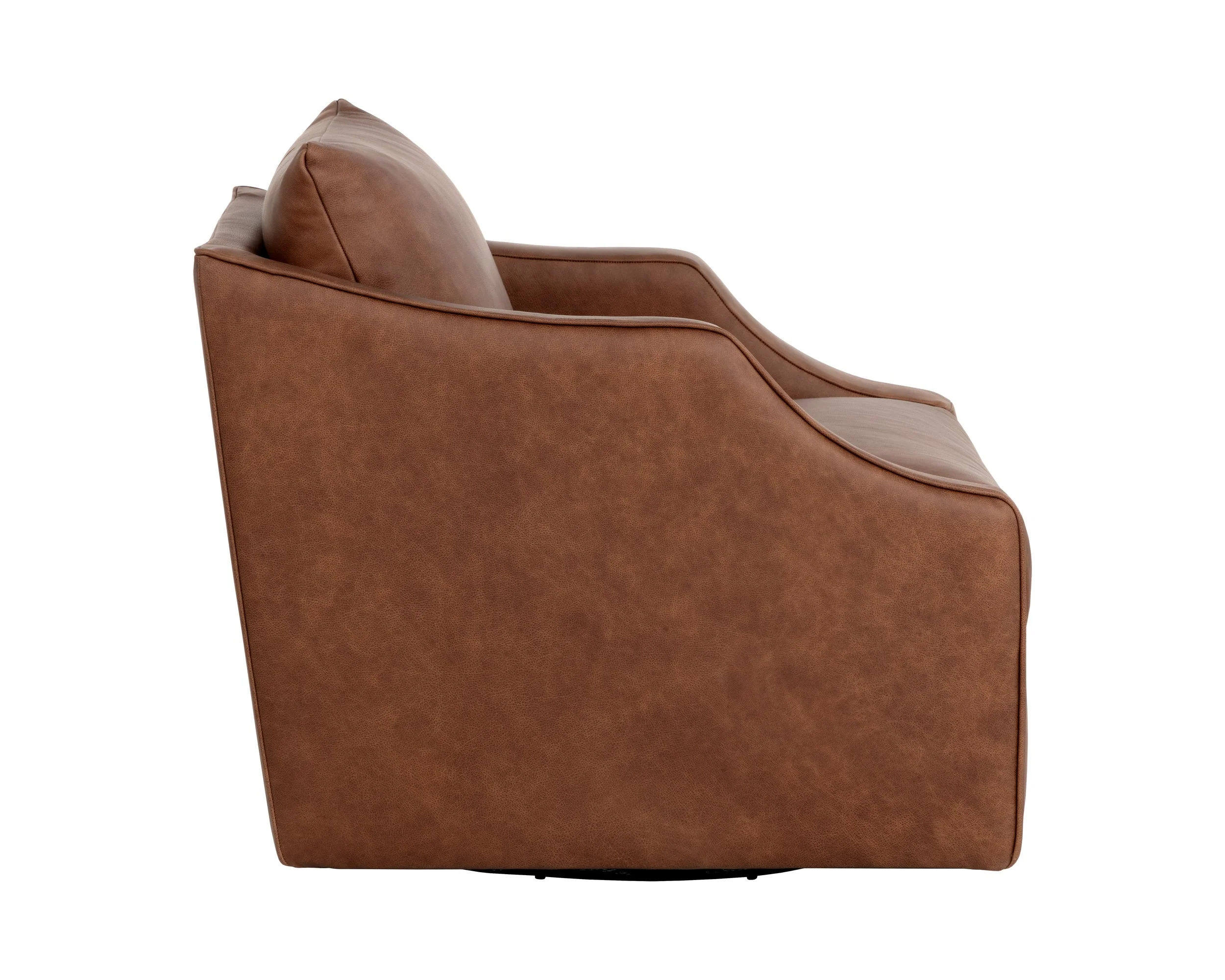 Orwell Swivel Lounge Chair - Cognac Leather - Image 3