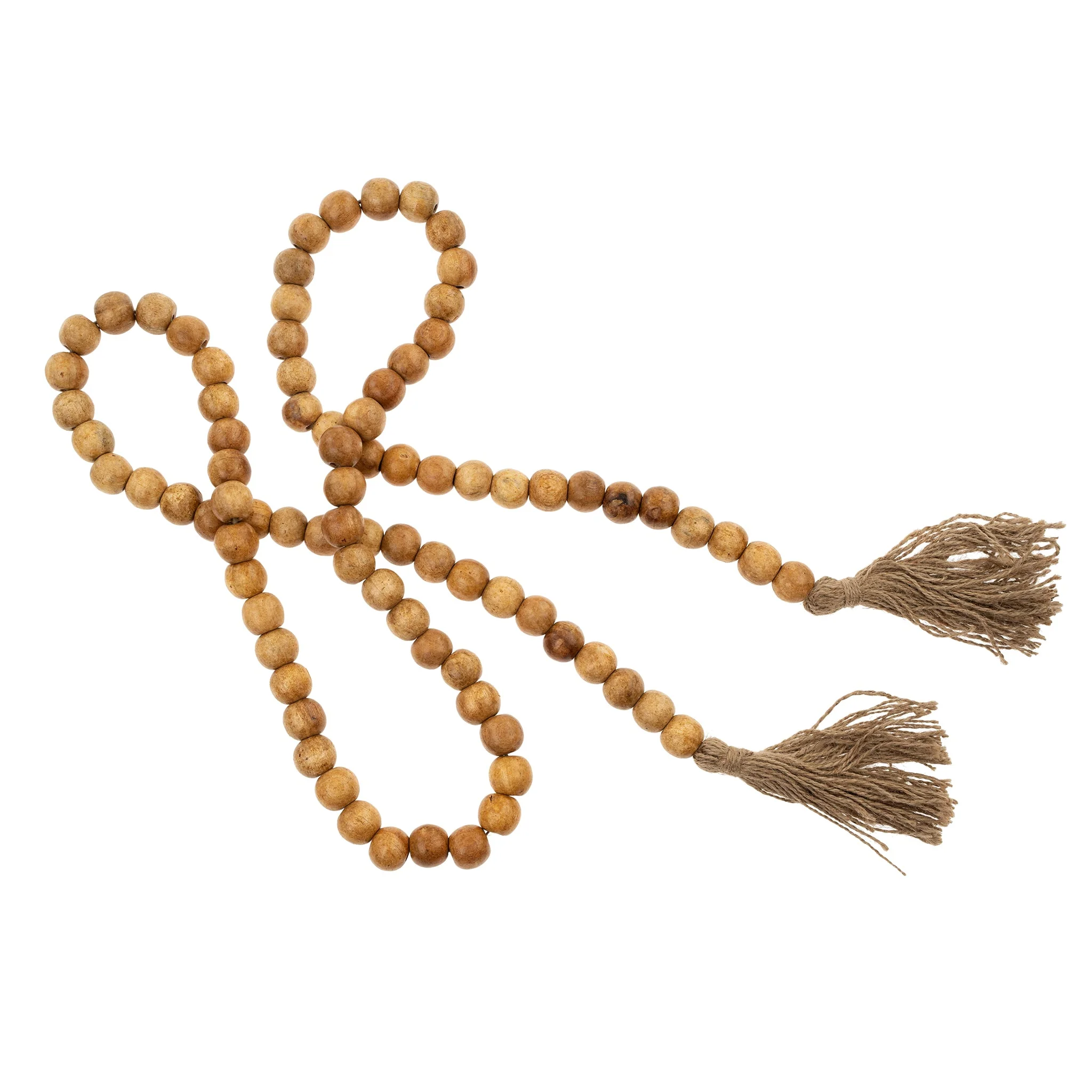 Jute & Wood Bead Garland Natural | Overstock