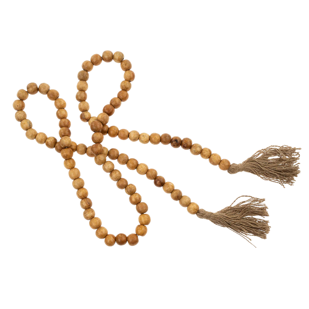 Jute & Wood Bead Garland Natural - Image 1