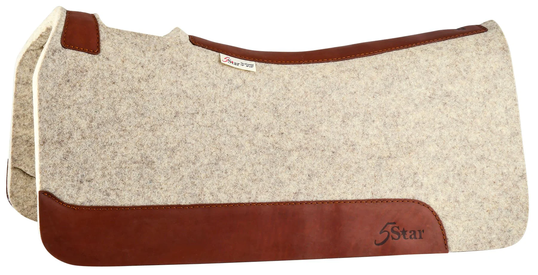 5 Star Saddle Pad 100% Compressed Wool, Natural - Image 2