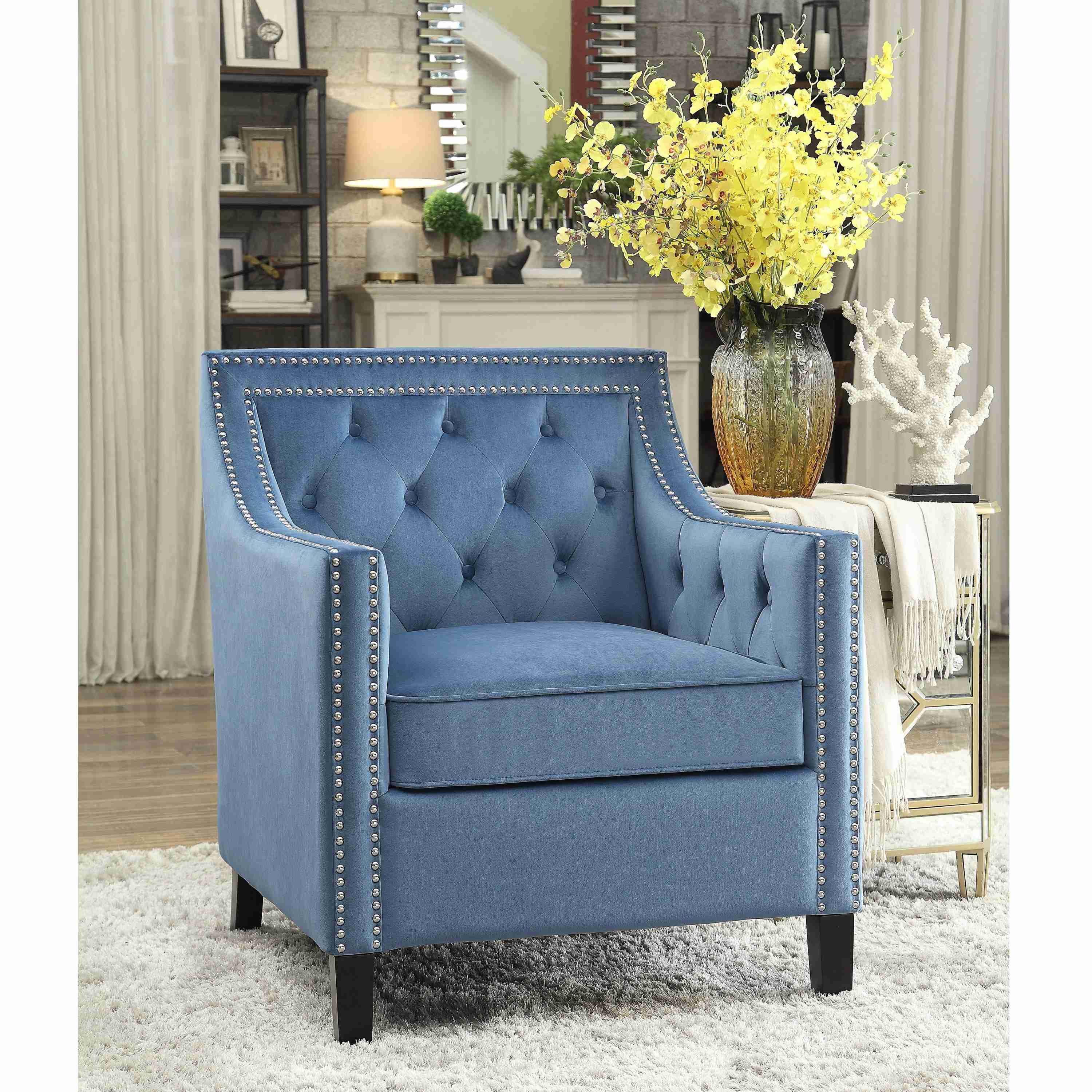 Homelegance Grazioso Stationary Fabric Accent Chair 1297BU-1 - Image 1
