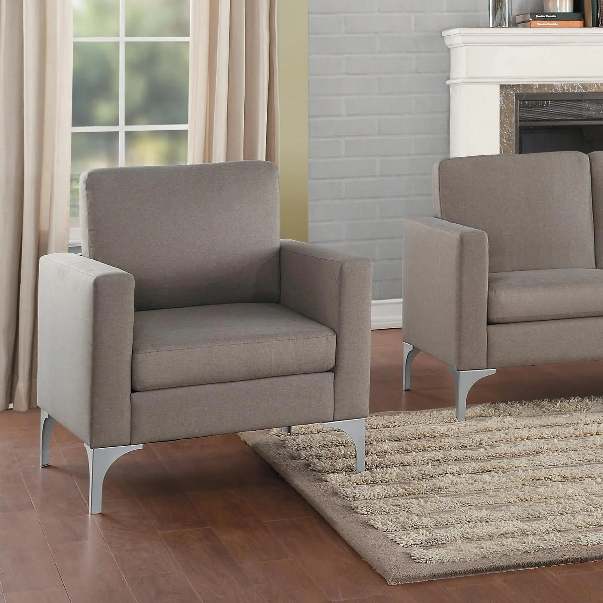 Homelegance Soho Stationary Fabric Chair 9979BRG-1 - Image 1