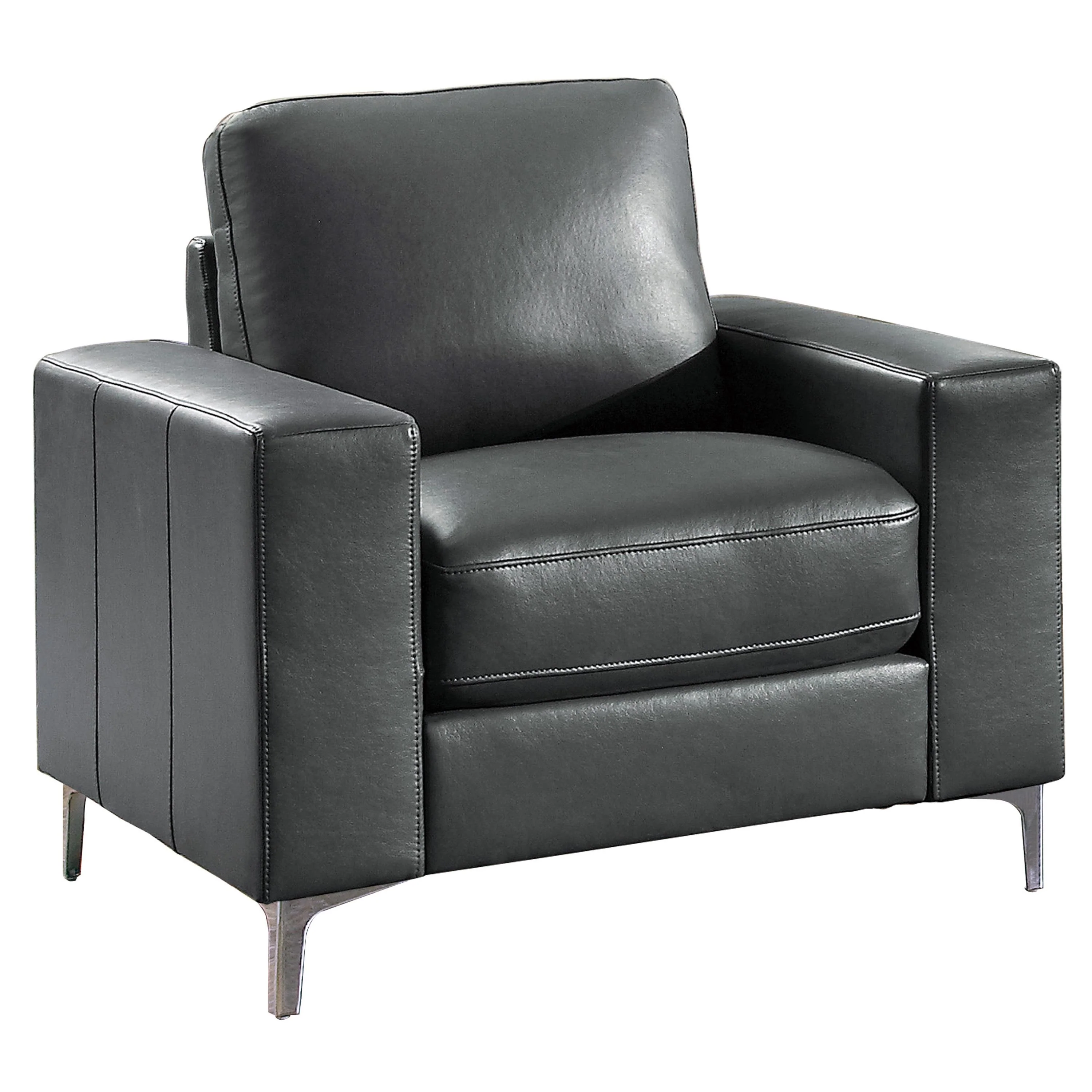 Homelegance Iniko Stationary Leather Chair 8203GY-1 - Image 2