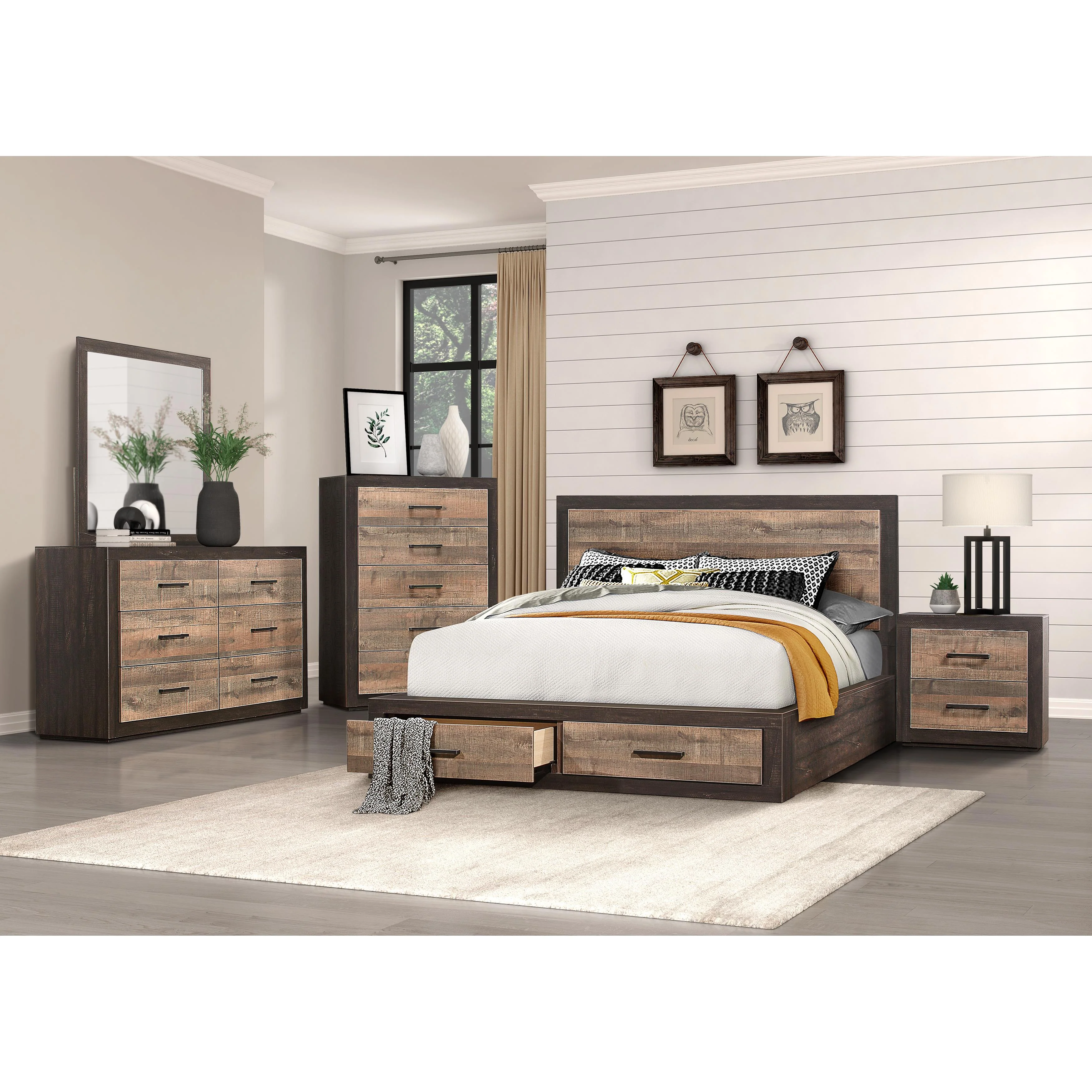 Homelegance Miter 1762K-1EK* Eastern King Platform Bed with Footboard Storage - Image 3