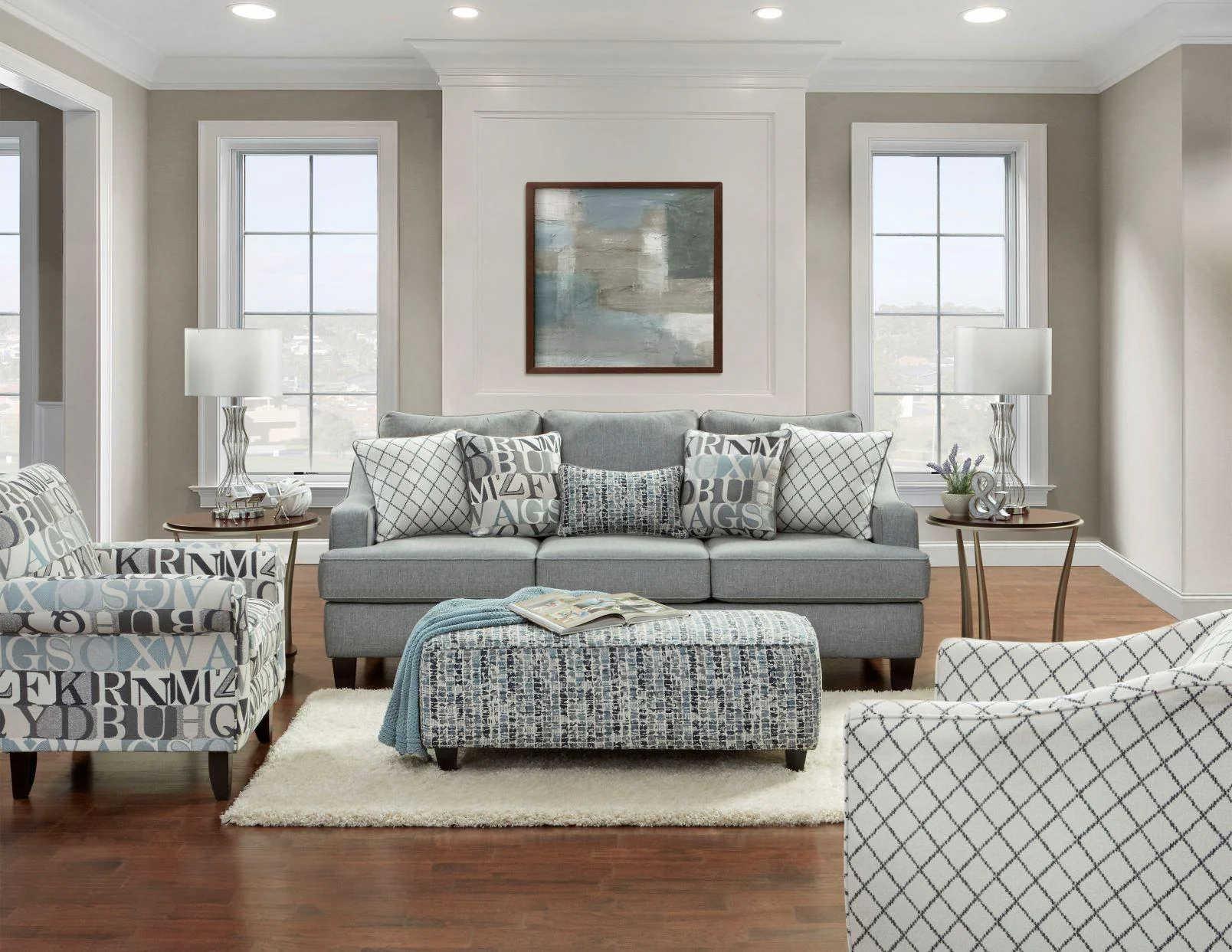 Fusion Furniture Stationary Fabric Sofa 2330-KP MACARENA CADET - Image 2