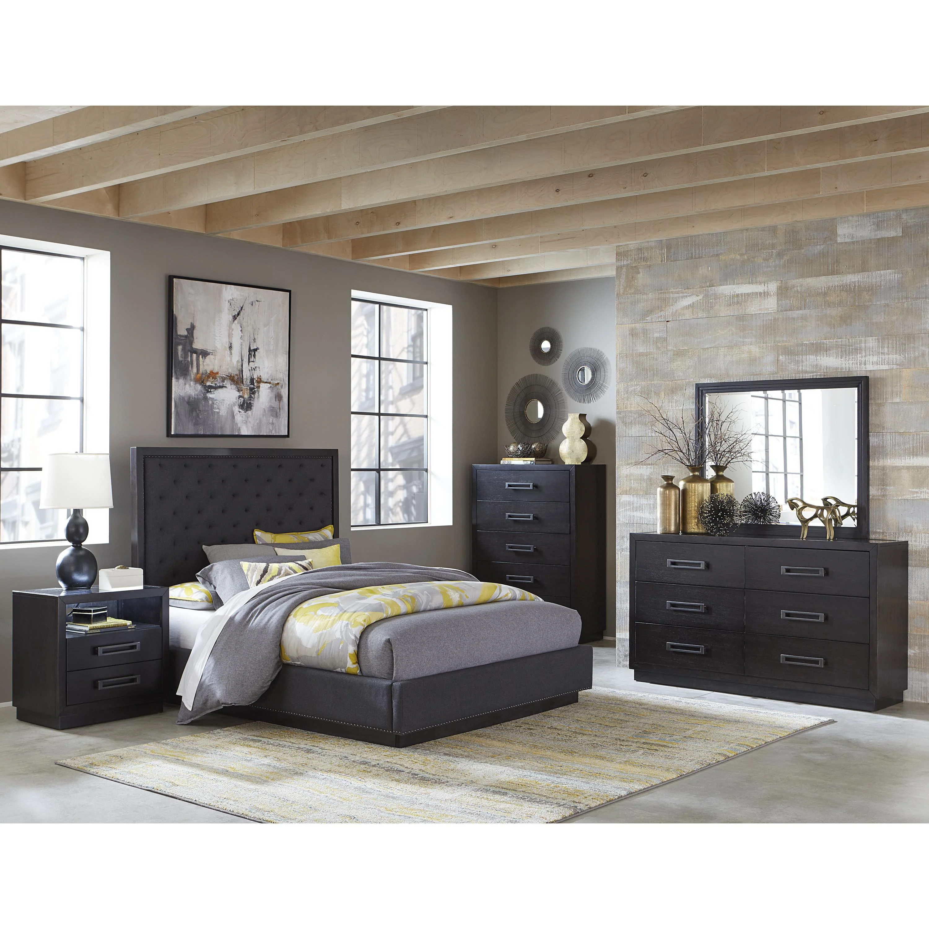 Homelegance Larchmont California King Upholstered Panel Bed 5424K-1CK* - Image 3