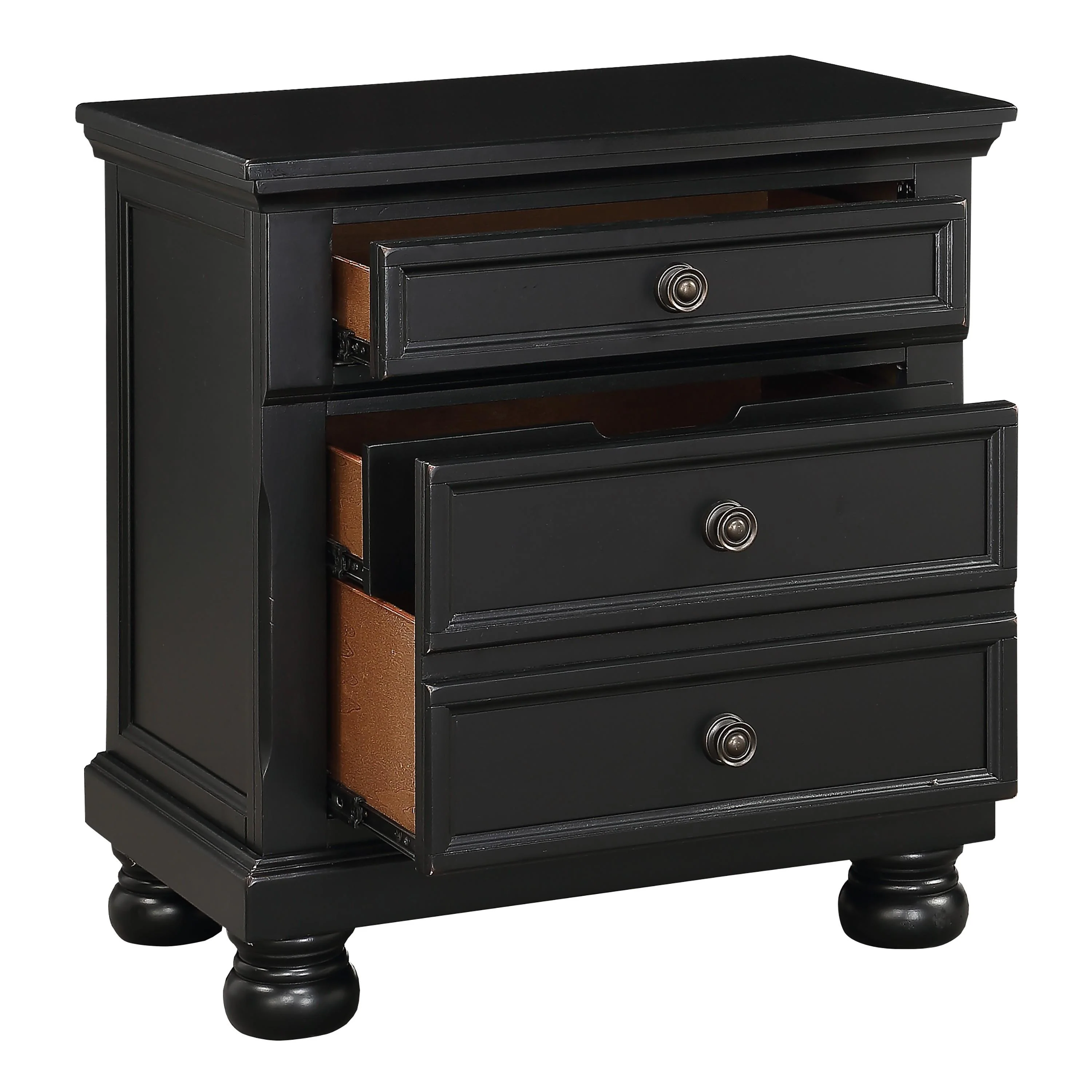 Homelegance Laurelin 1714BK-4 Night Stand, Hidden Drawer - Image 3