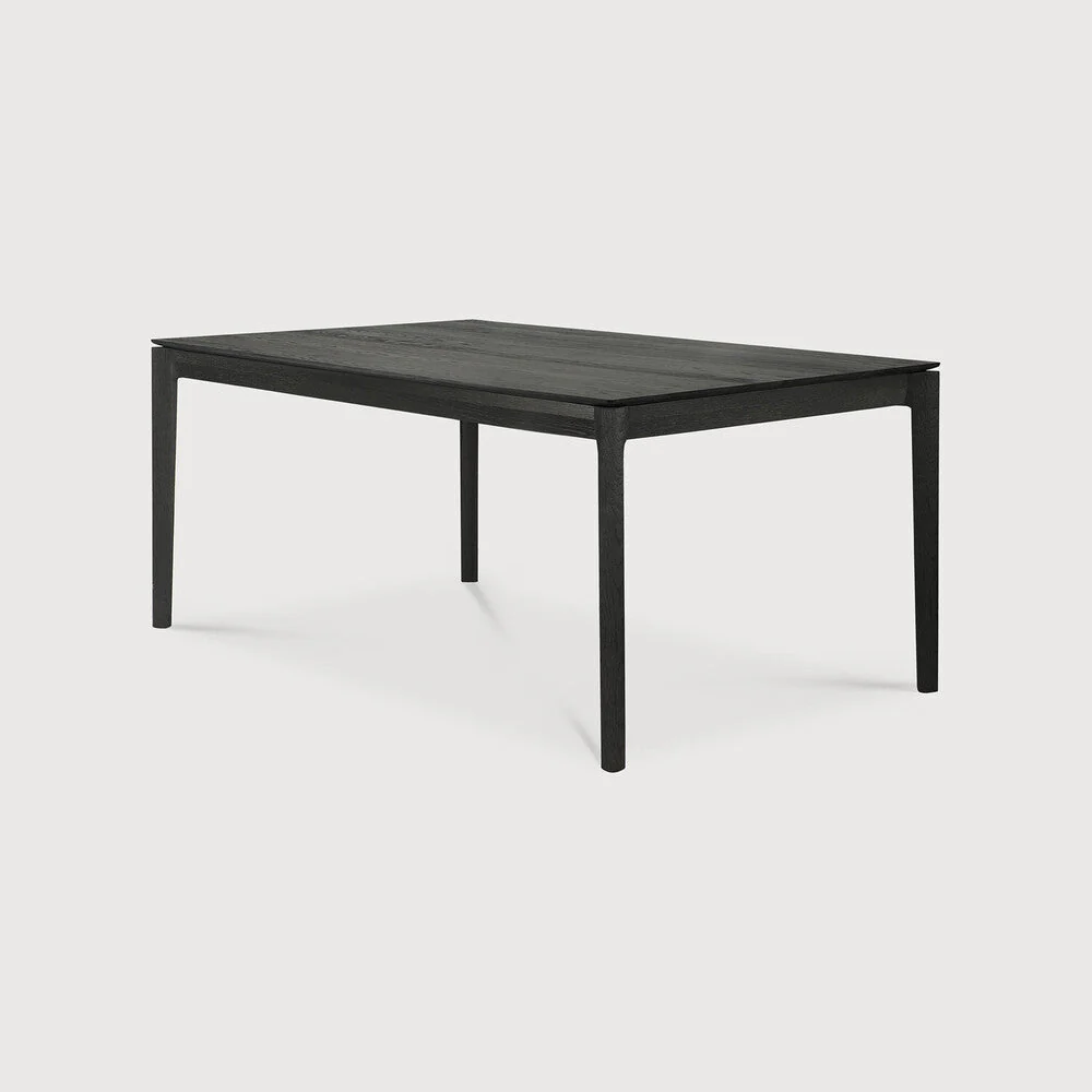 Bok Extendable Dining Table | Varnished Oak | Black | Rectangular | 55"|87" X 35" - Image 2