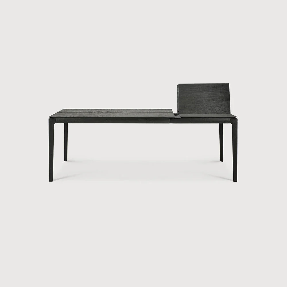 Bok Extendable Dining Table | Varnished Oak | Black | Rectangular | 55"|87" X 35" - Image 3