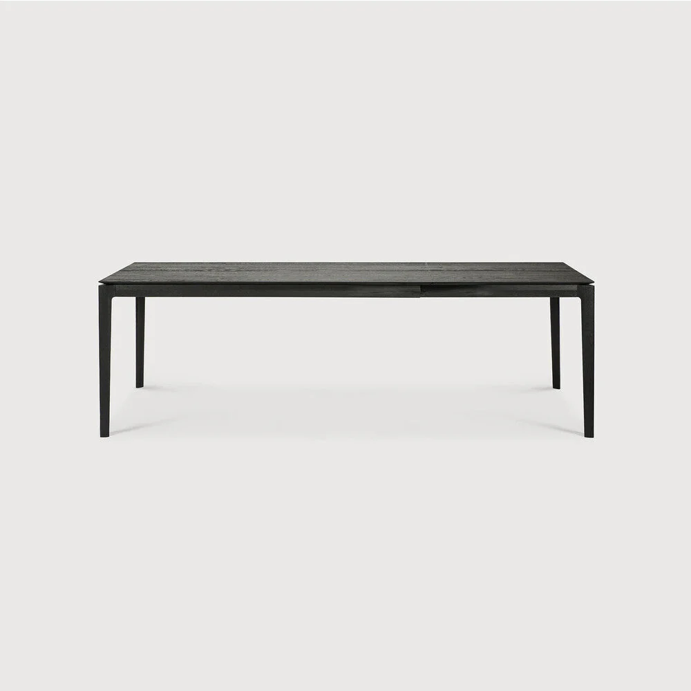 Bok Extendable Dining Table | Varnished Oak | Black | Rectangular | 63″|94″ X 35″