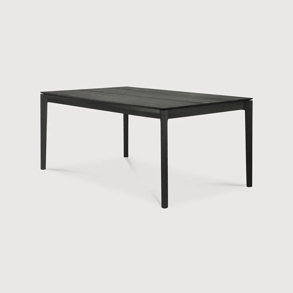 Bok Extendable Dining Table | Varnished Oak | Black | Rectangular | 63"|94" X 35" - Image 2