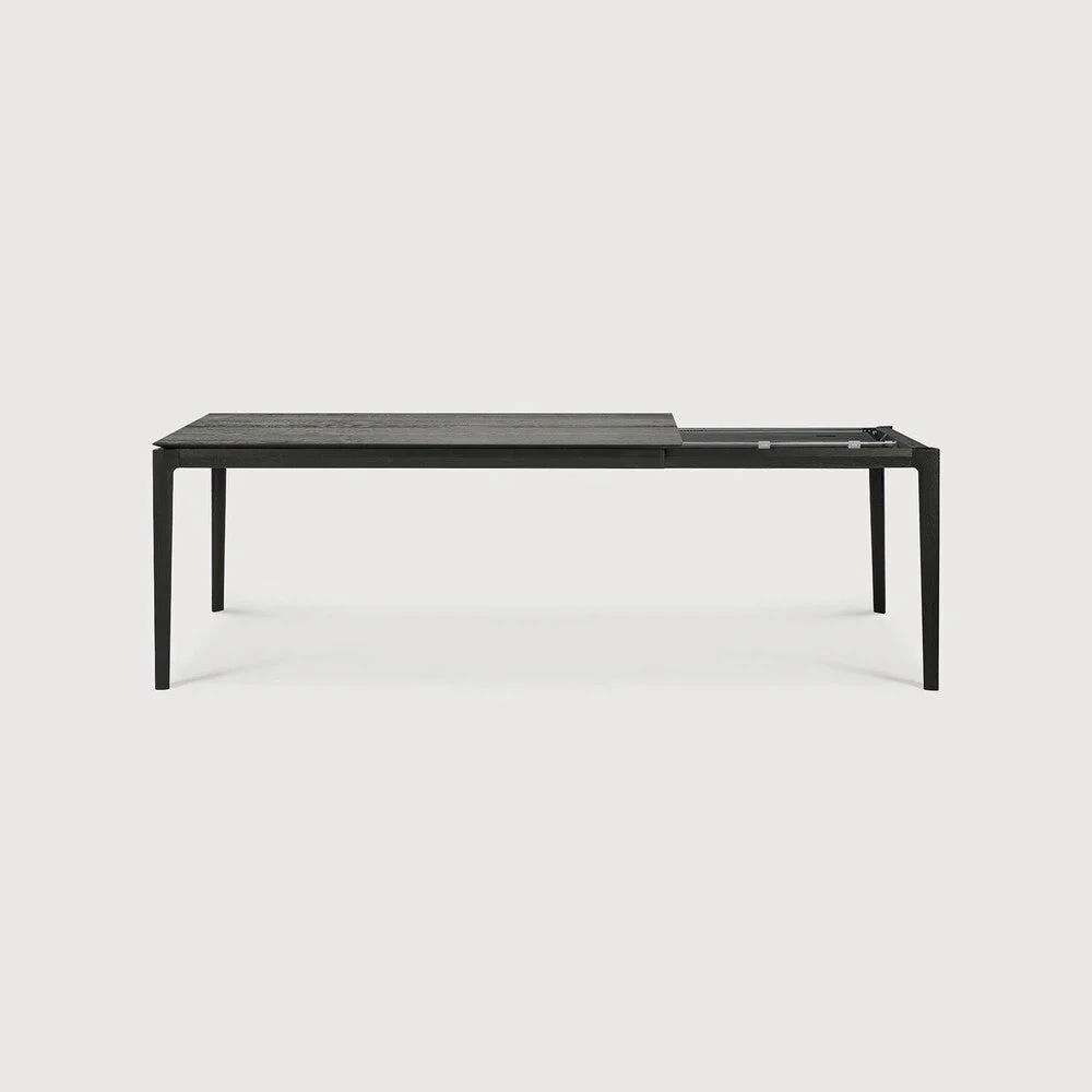 Bok Extendable Dining Table | Varnished Oak | Black | Rectangular | 63"|94" X 35" - Image 3