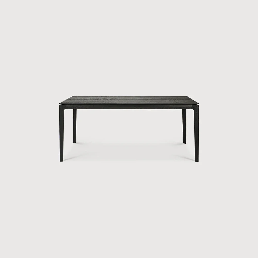 Bok Extendable Dining Table | Varnished Oak | Black | Rectangular | 71"|110" X 39" - Image 2