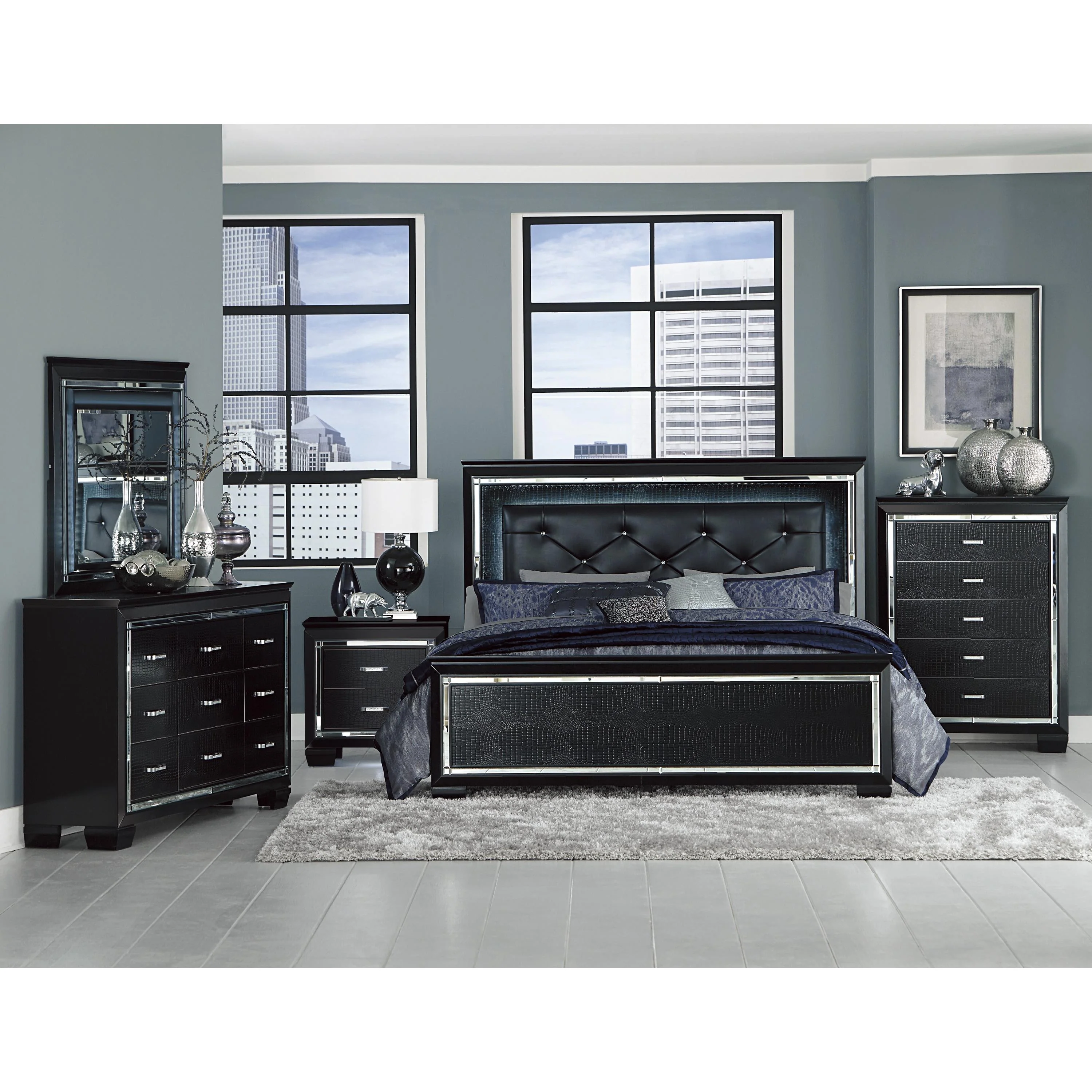 Homelegance Allura 1916FBK-1* Full Bed, LED Lighting - Image 3