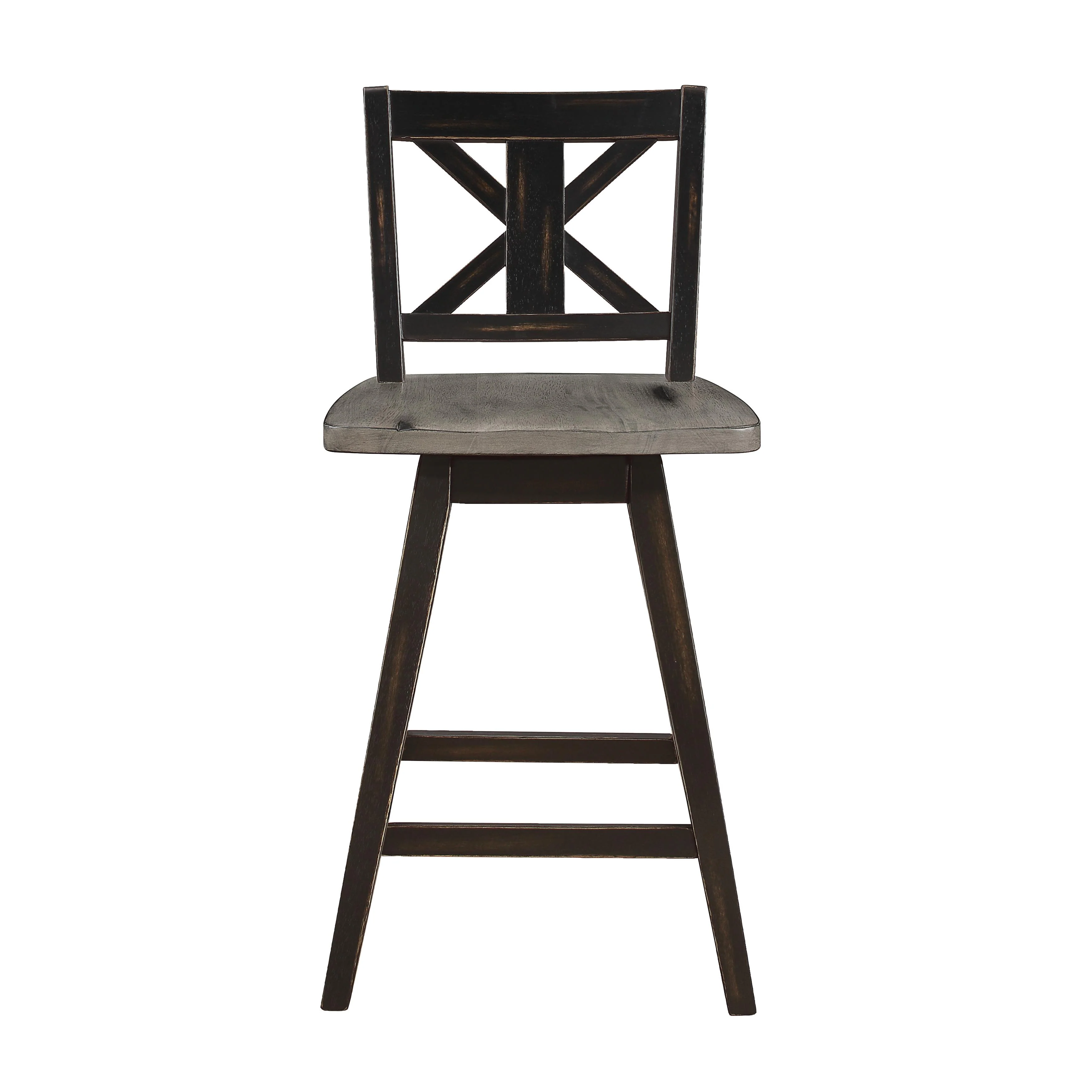 Homelegance Amsonia 5602-24BK Swivel Counter Height Chair, Black - Image 1