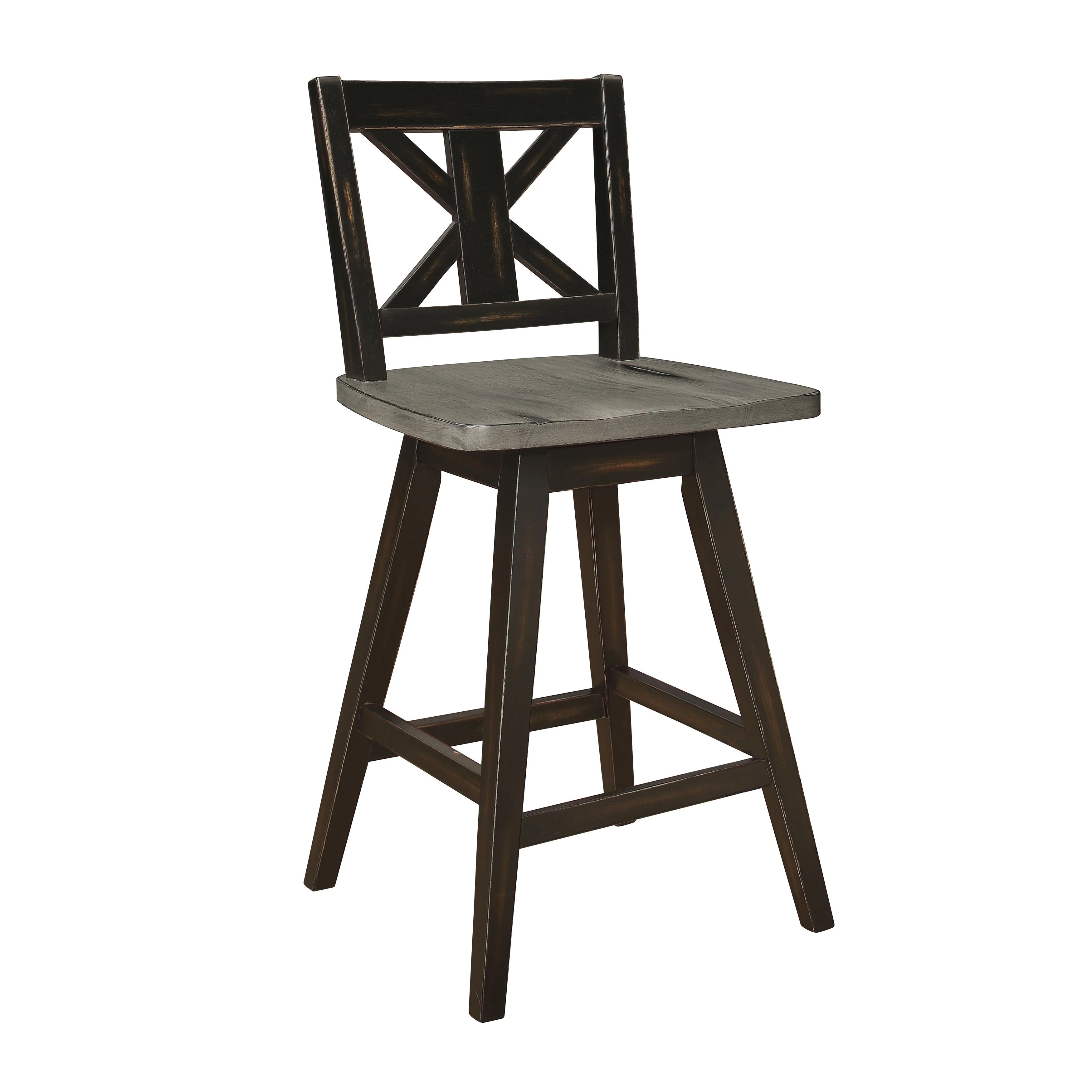 Homelegance Amsonia 5602-24BK Swivel Counter Height Chair, Black - Image 2