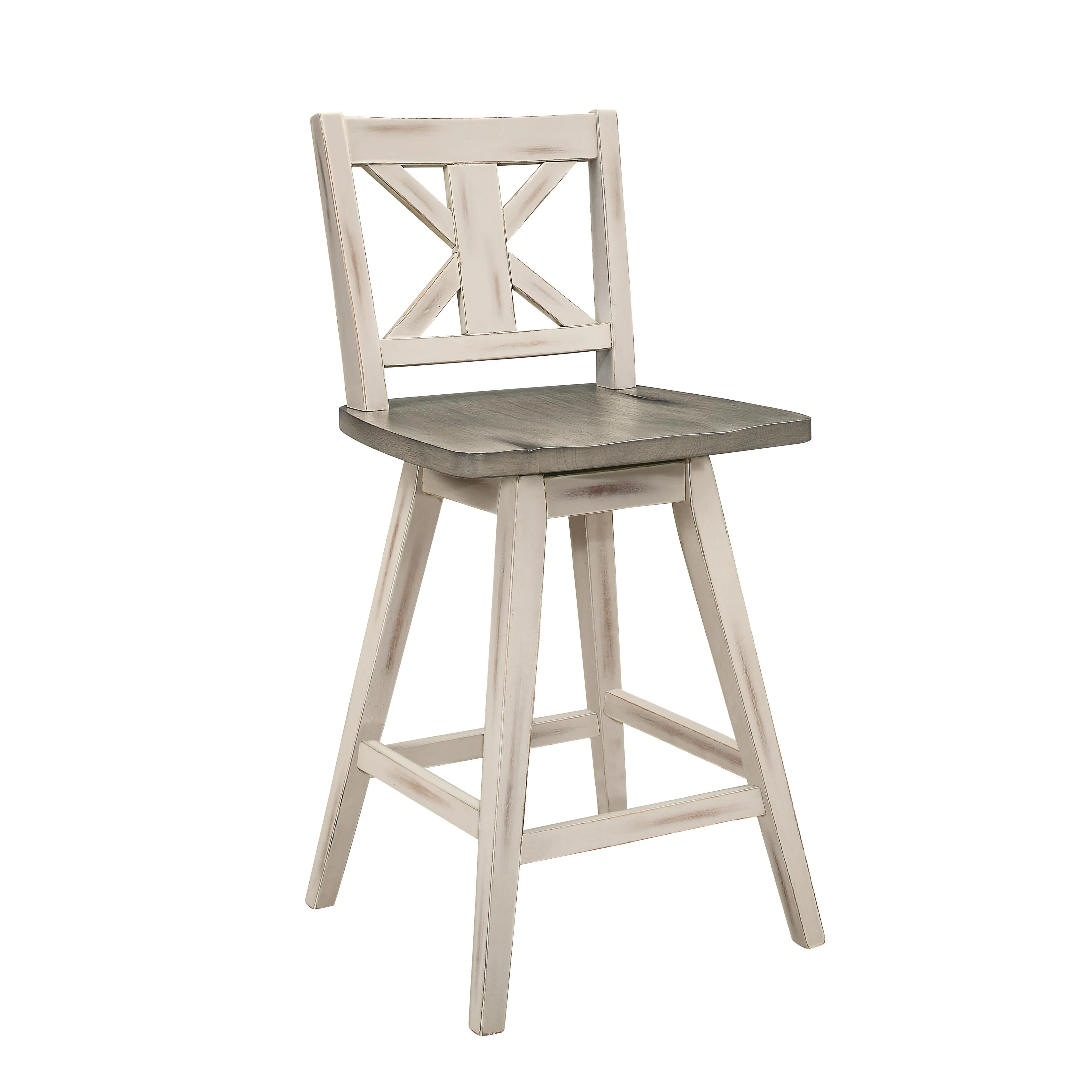 Homelegance Amsonia 5602-24WT Swivel Counter Height Chair, White - Image 2