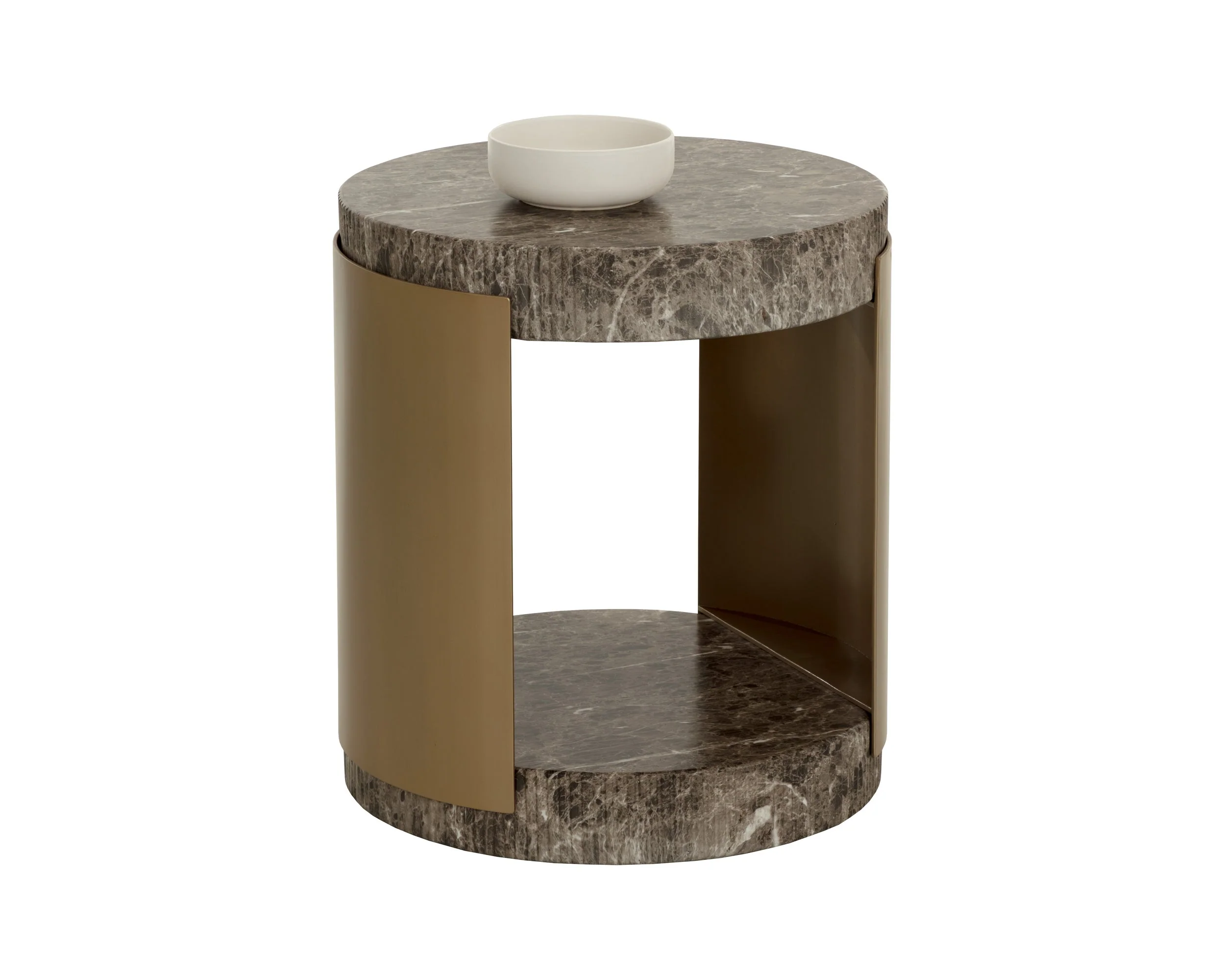 Cavette End Table – Marble Look – Dark Emperador