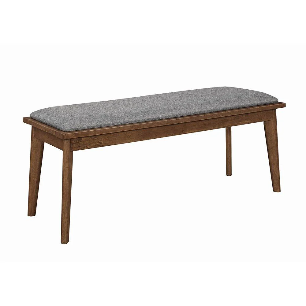 Coaster Furniture Alfredo 108083 Upholstered Dining Bench - Grey and Natural Walnut - Image 1