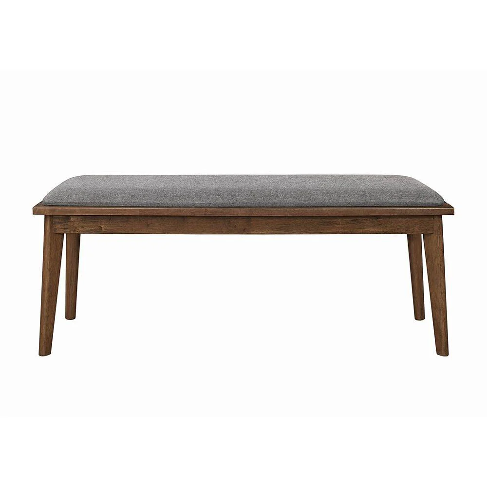 Coaster Furniture Alfredo 108083 Upholstered Dining Bench - Grey and Natural Walnut - Image 2