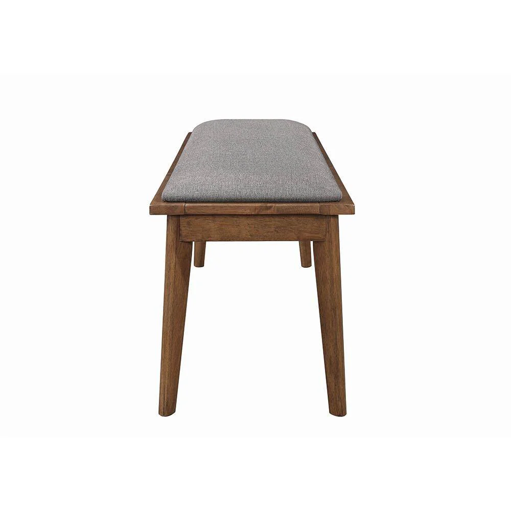 Coaster Furniture Alfredo 108083 Upholstered Dining Bench - Grey and Natural Walnut - Image 3