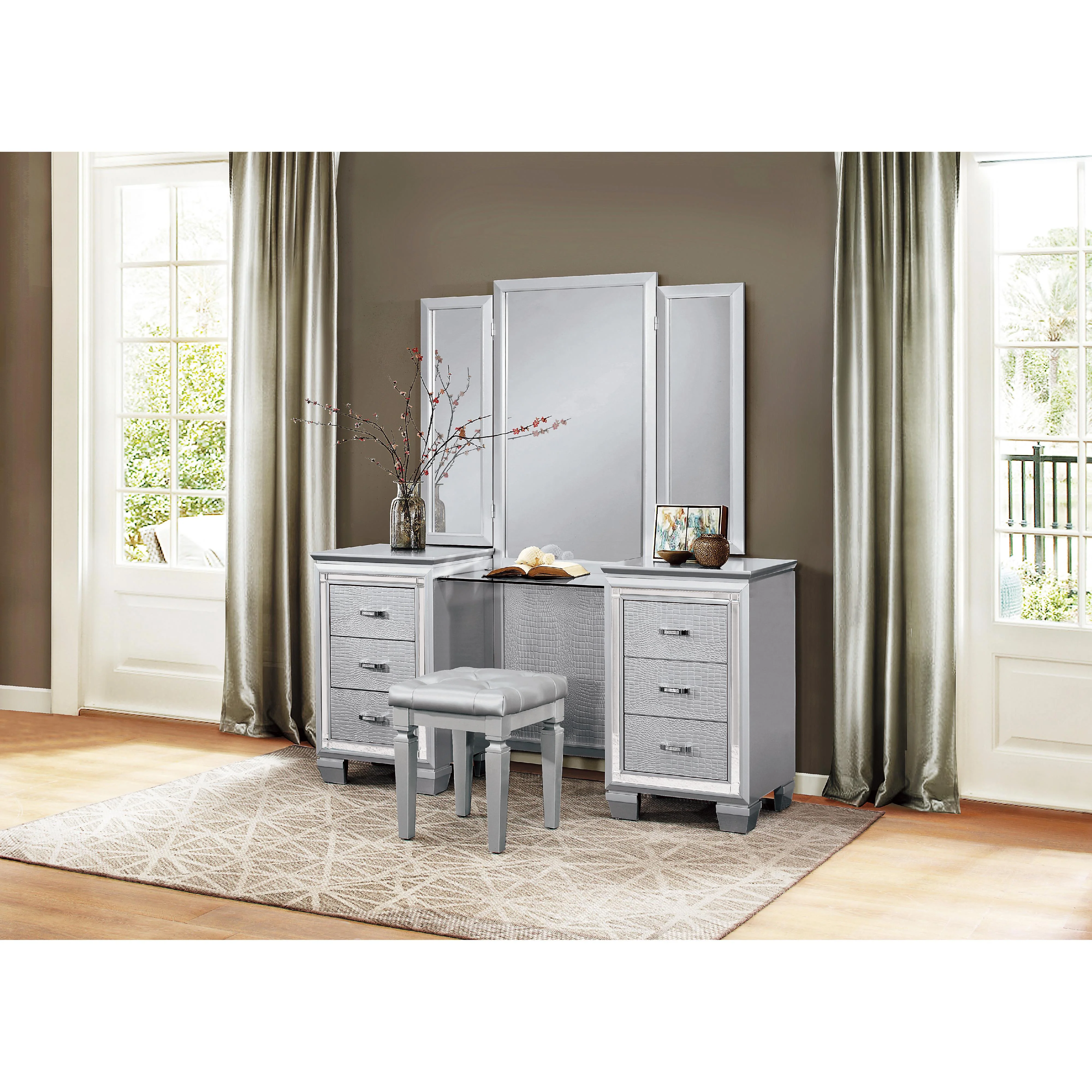 Homelegance Allura 1916-15* Dressing Table with Mirror - Image 2