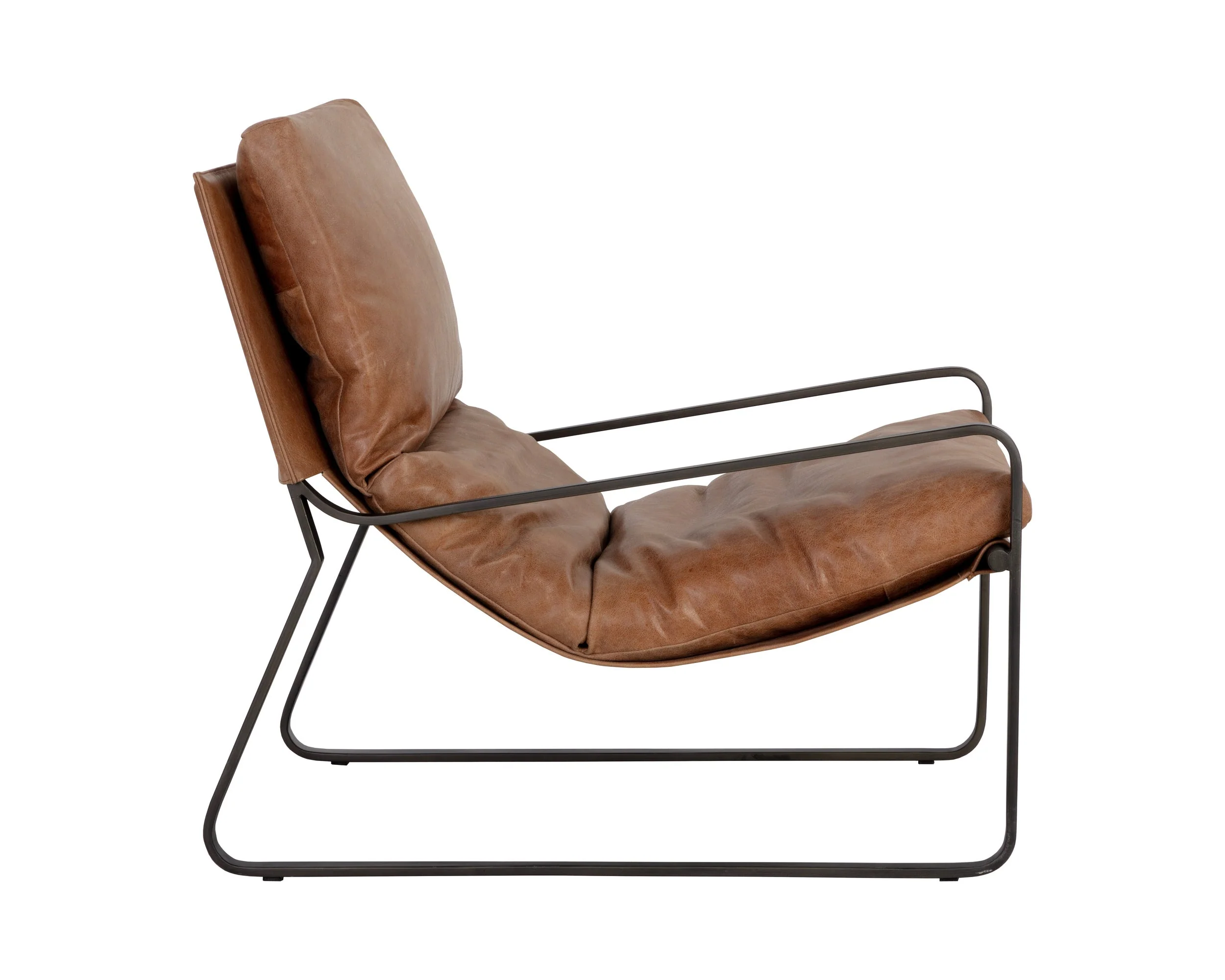 Zancor Lounge Chair - Gunmetal - Tan Leather - Image 3