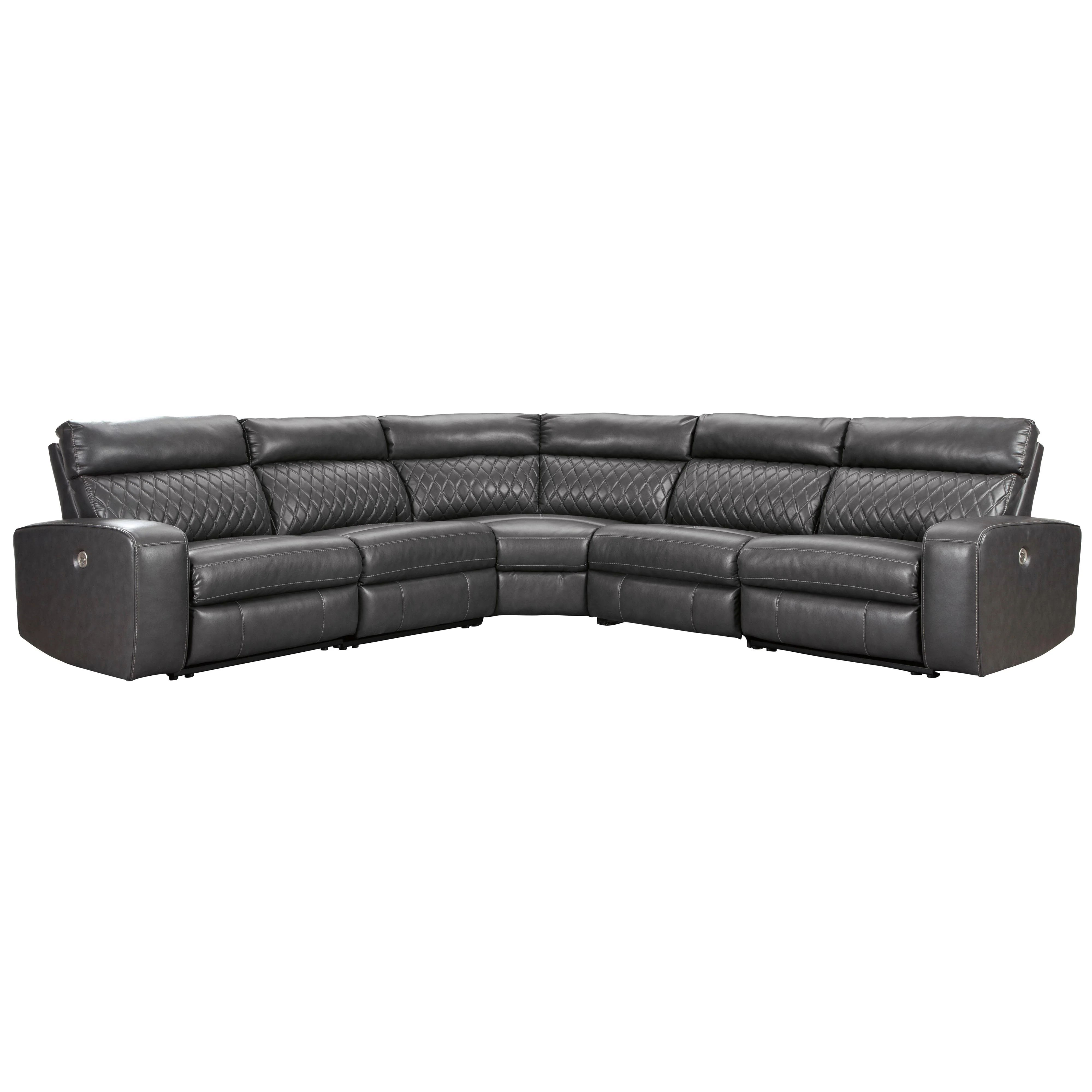 Signature Design by Ashley Samperstone Power Reclining Leather Look 5 pc Sectional 5520358/5520319/5520377/5520346/5520362 - Image 1
