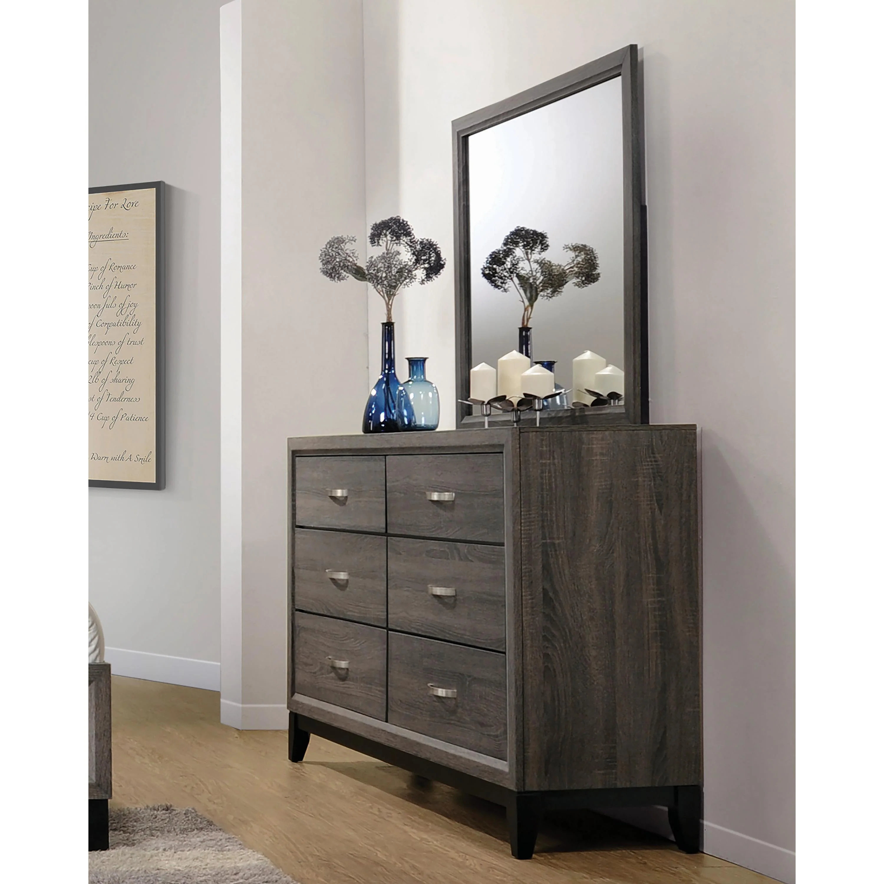 Coaster Furniture Watson 212424 Dresser Mirror - Grey Oak - Image 3