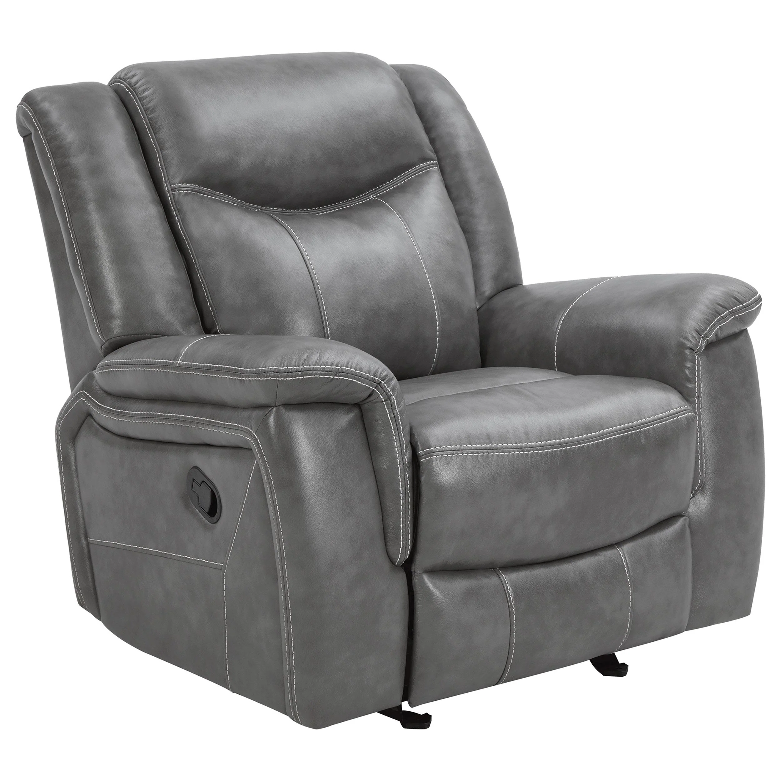 Coaster Furniture Conrad 650356 Upholstered Padded Arm Glider Recliner – Grey