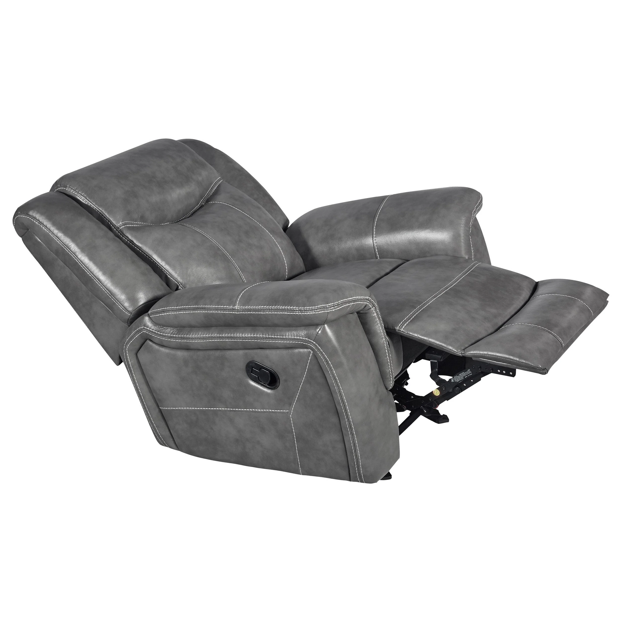 Coaster Furniture Conrad 650356 Upholstered Padded Arm Glider Recliner - Grey - Image 3