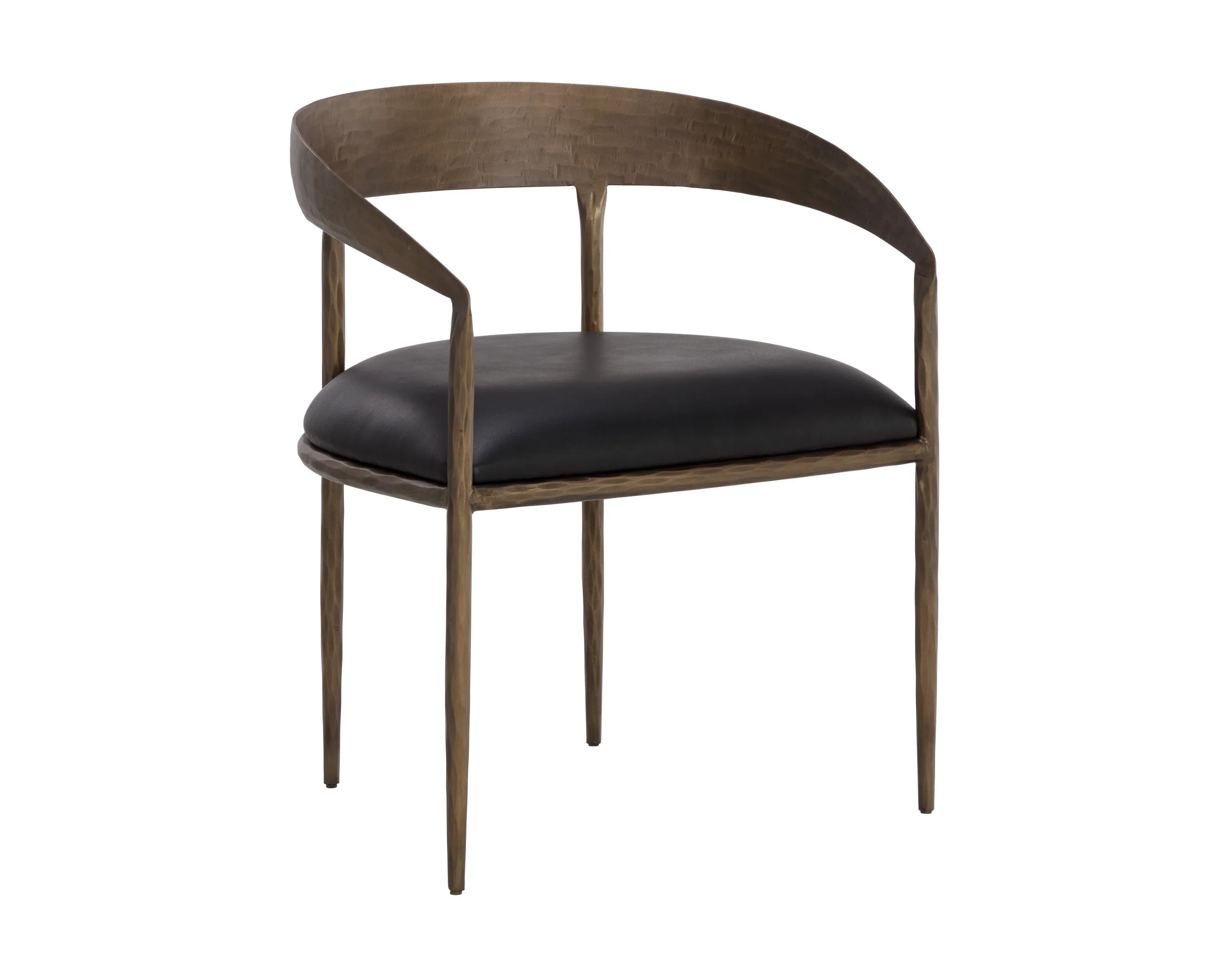 Zanatta Dining Armchair – Charcoal Black Leather