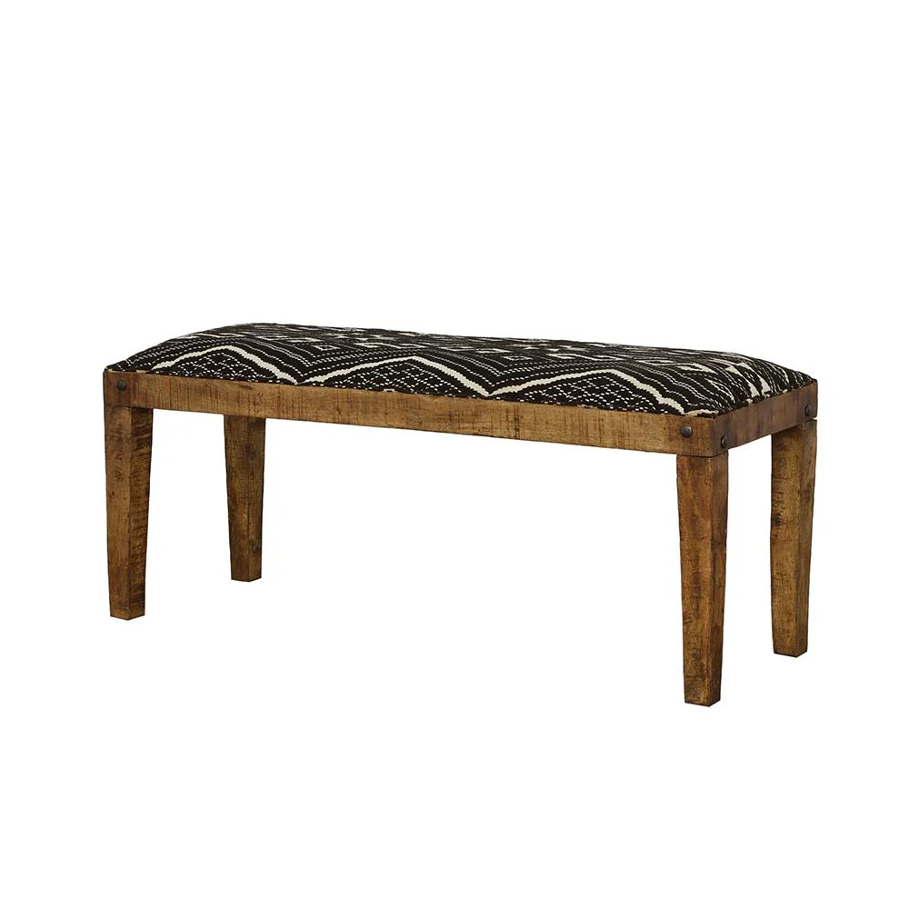 Coaster Furniture Lamont 910177 Fabric Upholstered Accent Bench - Black and Natural - Image 3