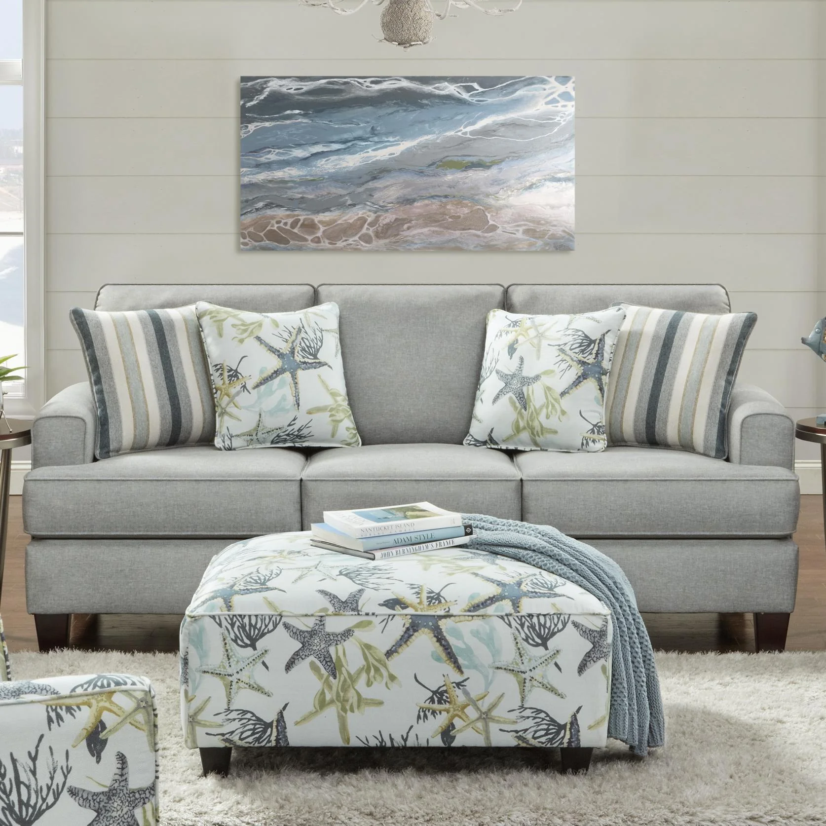 Fusion Furniture Stationary Fabric Sofa 2600 JITTERBUG FLAX - Image 2