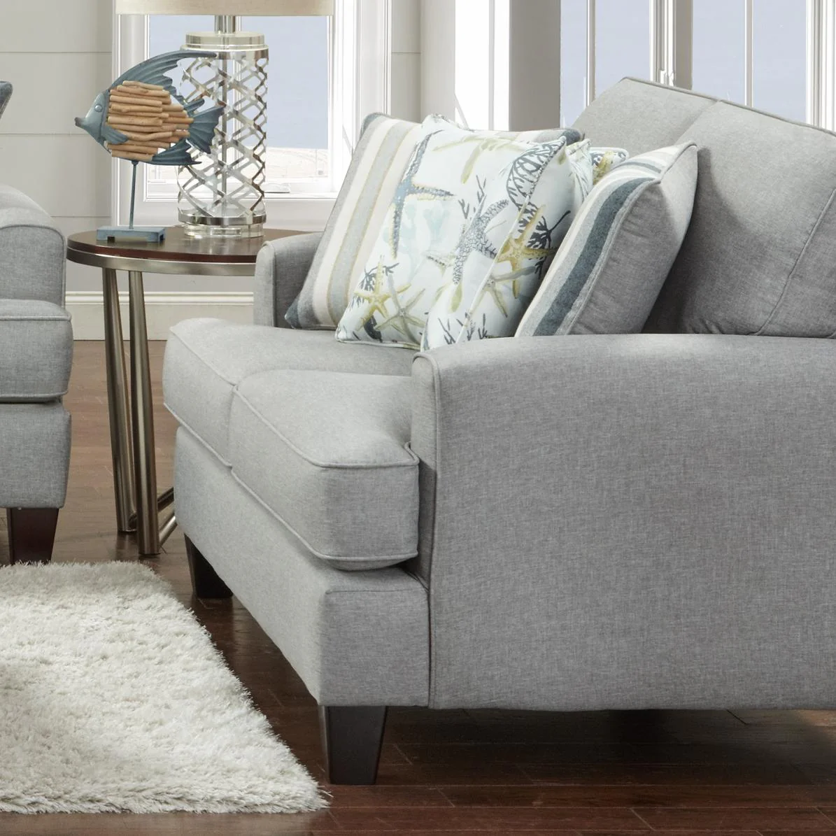 Fusion Furniture Stationary Fabric Loveseat 2601 JITTERBUG FLAX - Image 1