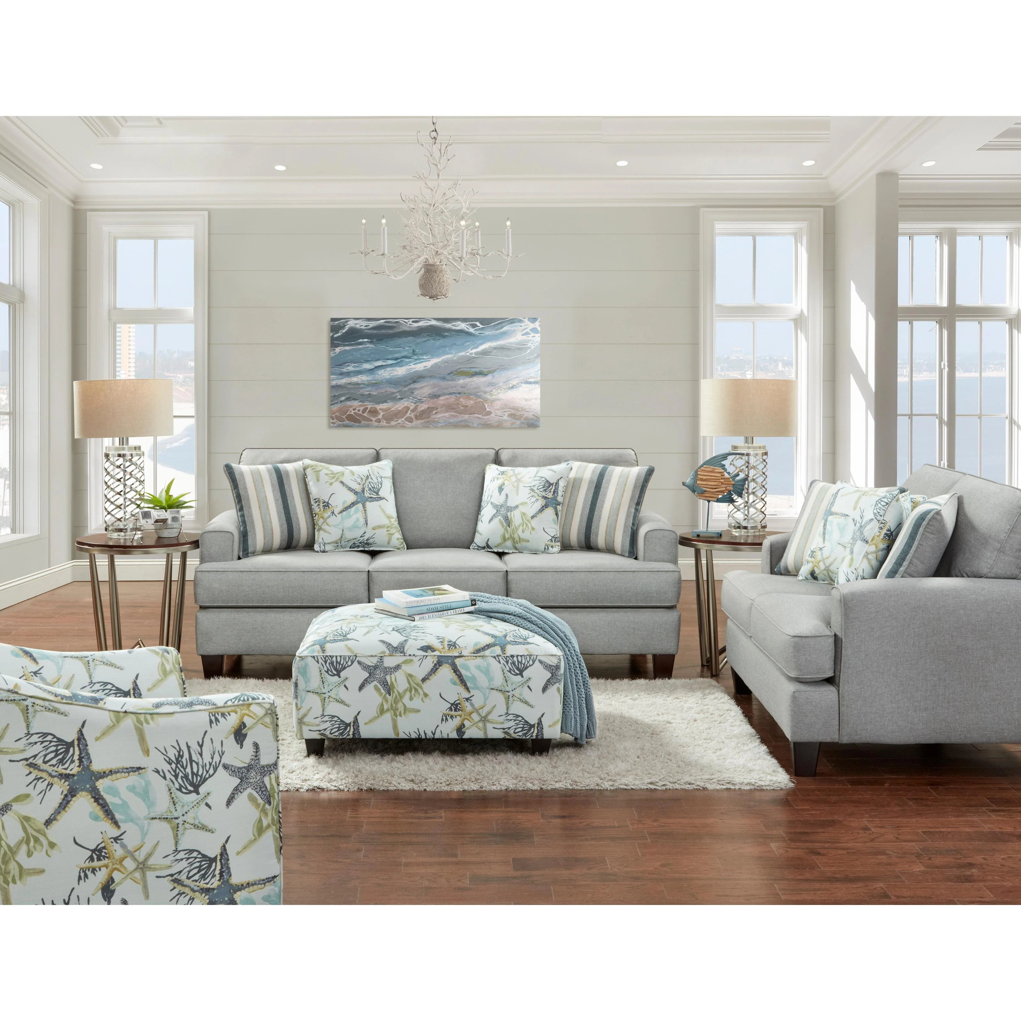 Fusion Furniture Stationary Fabric Loveseat 2601 JITTERBUG FLAX - Image 2