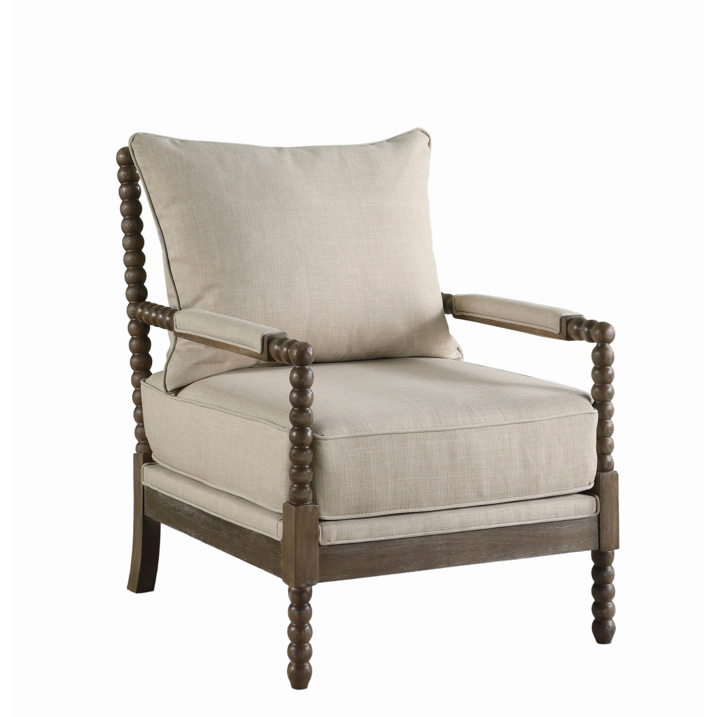 Coaster Furniture Blanchett 905362 Upholstered Bobbin Accent Chair – Beige and Natural
